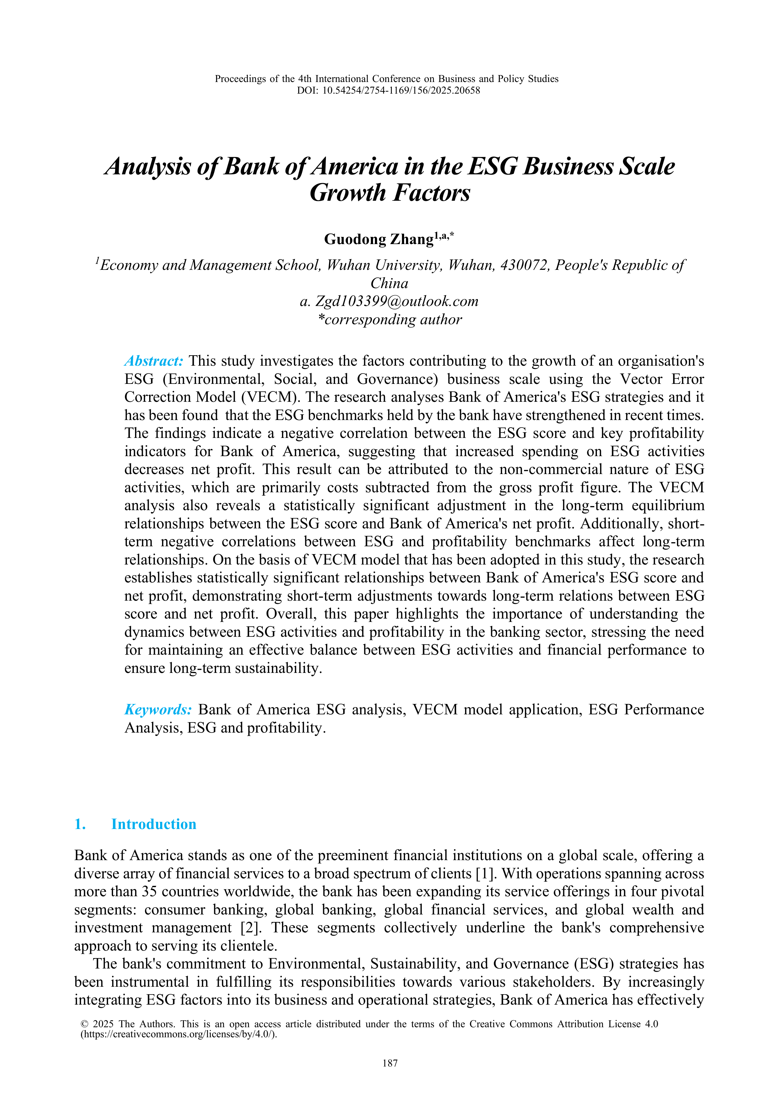 Bank of America Case Study — page 1