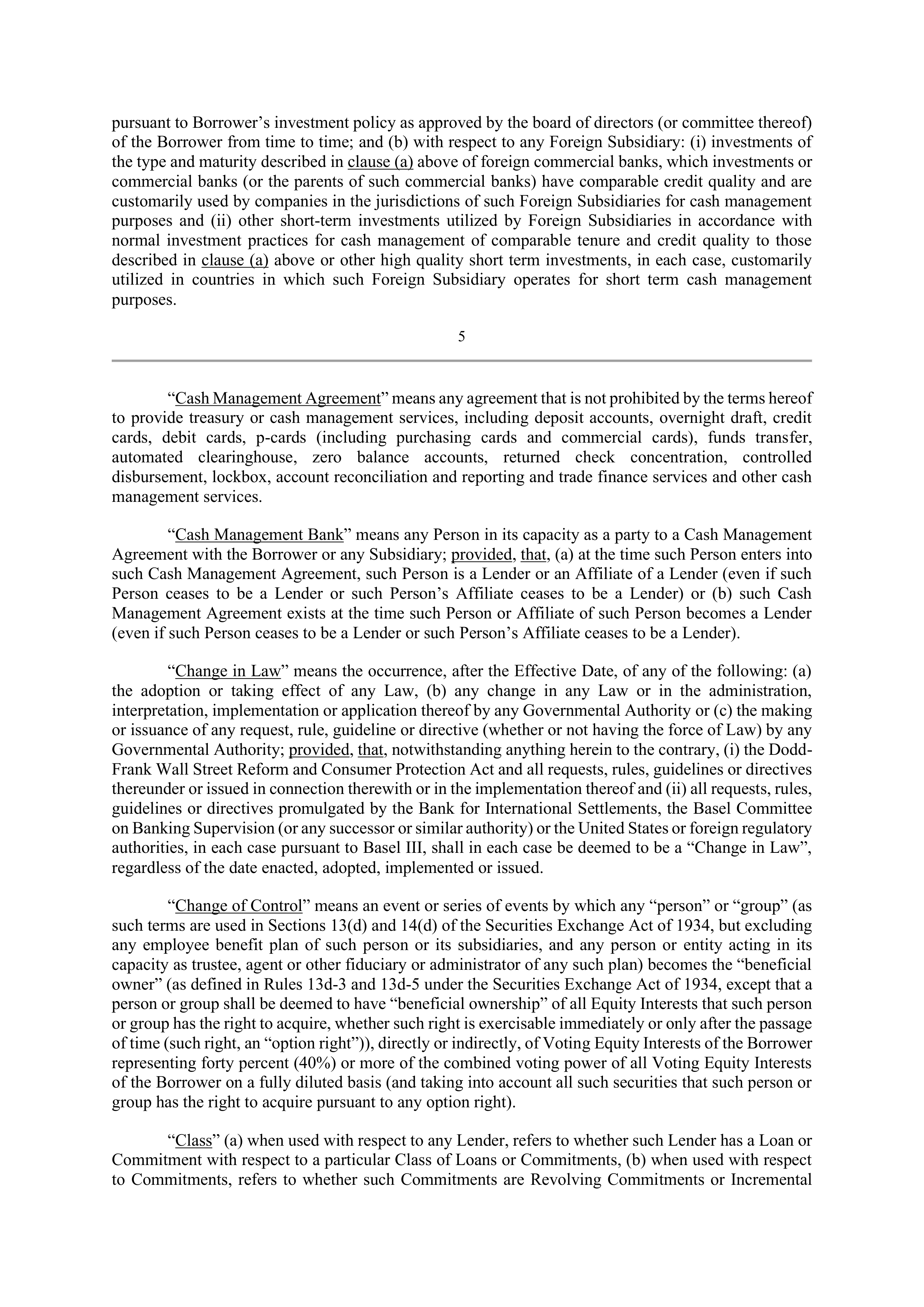 Bank of America Corporation Credit Agreement — page 11