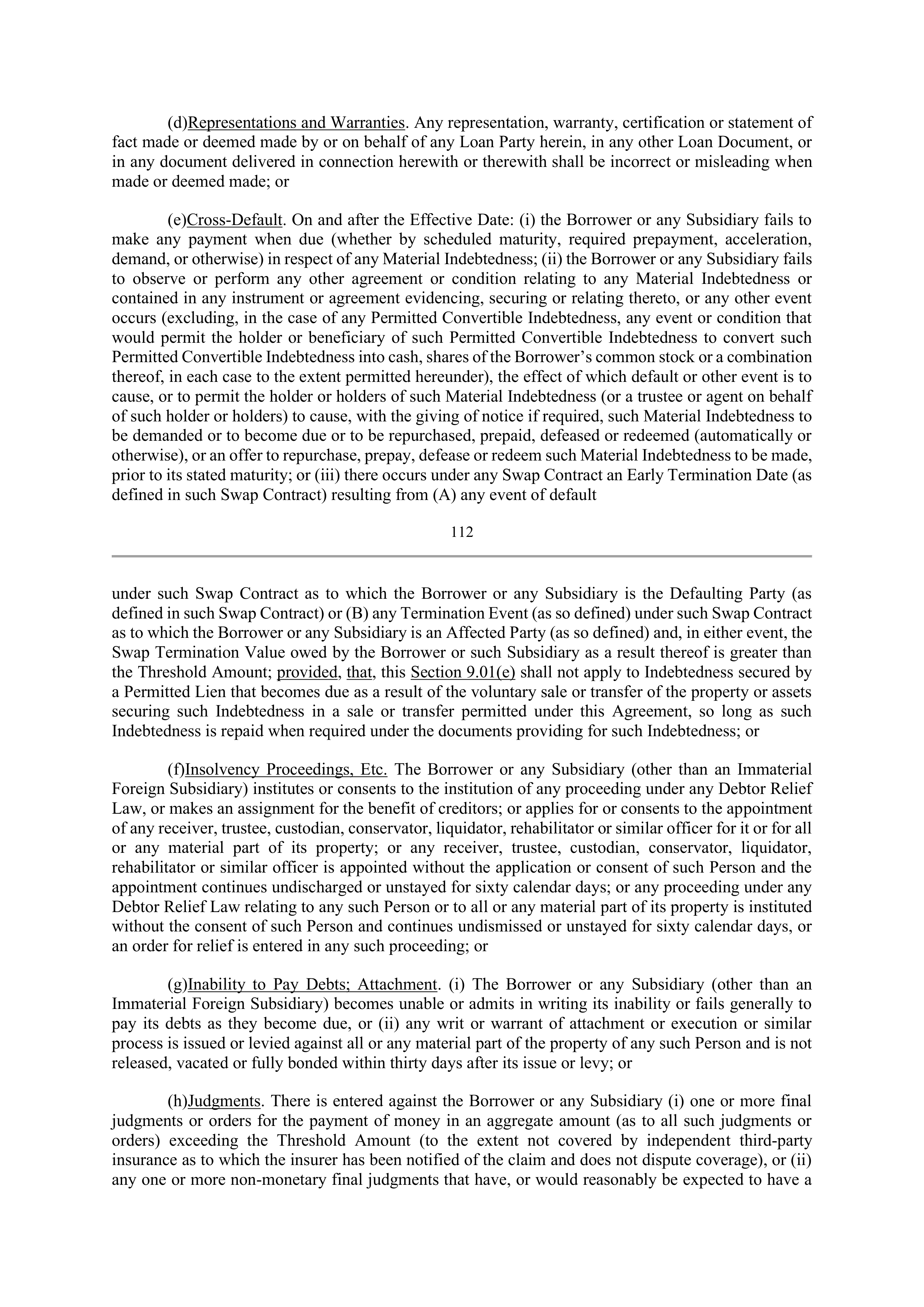 Bank of America Corporation Credit Agreement — page 110