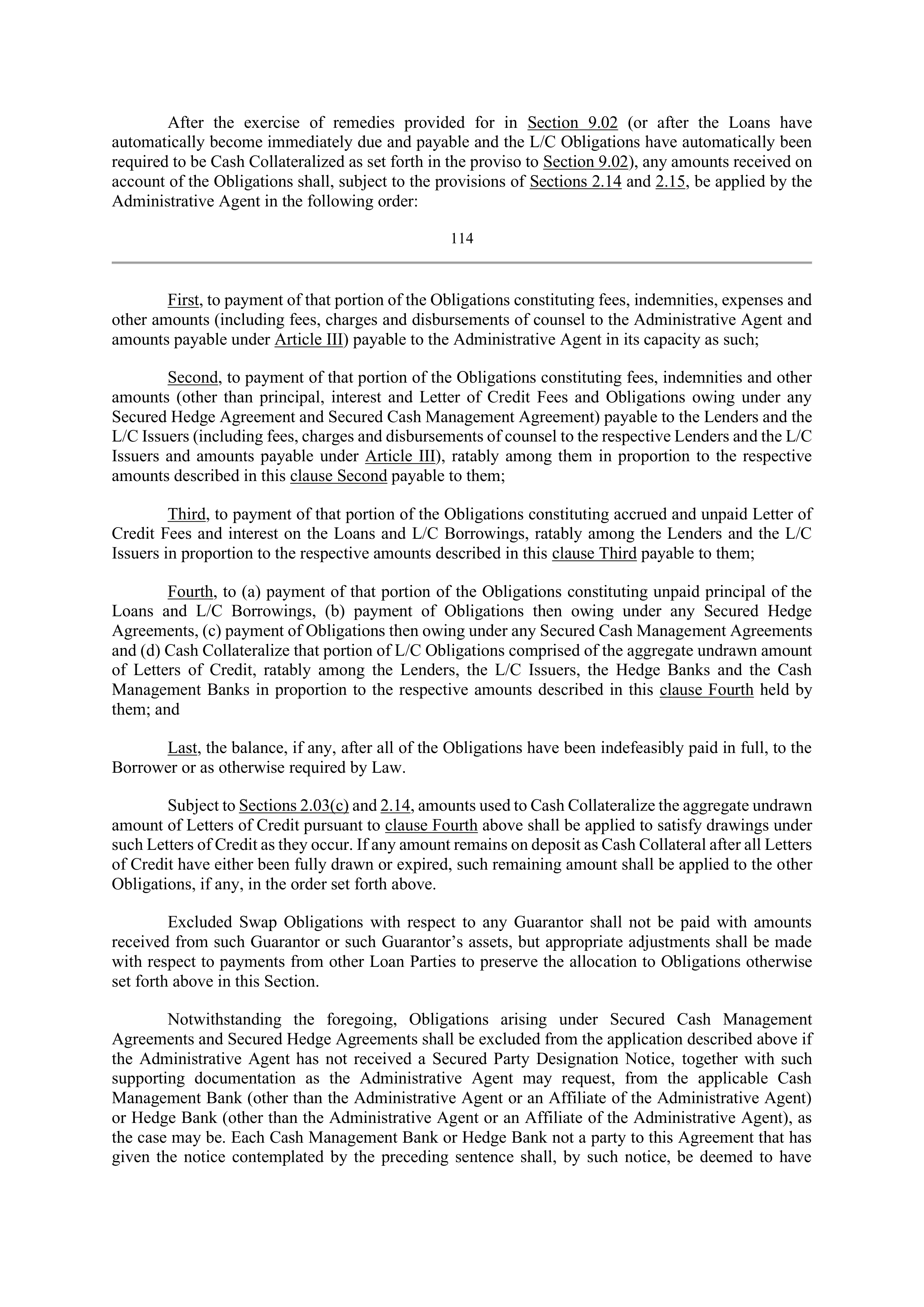 Bank of America Corporation Credit Agreement — page 112