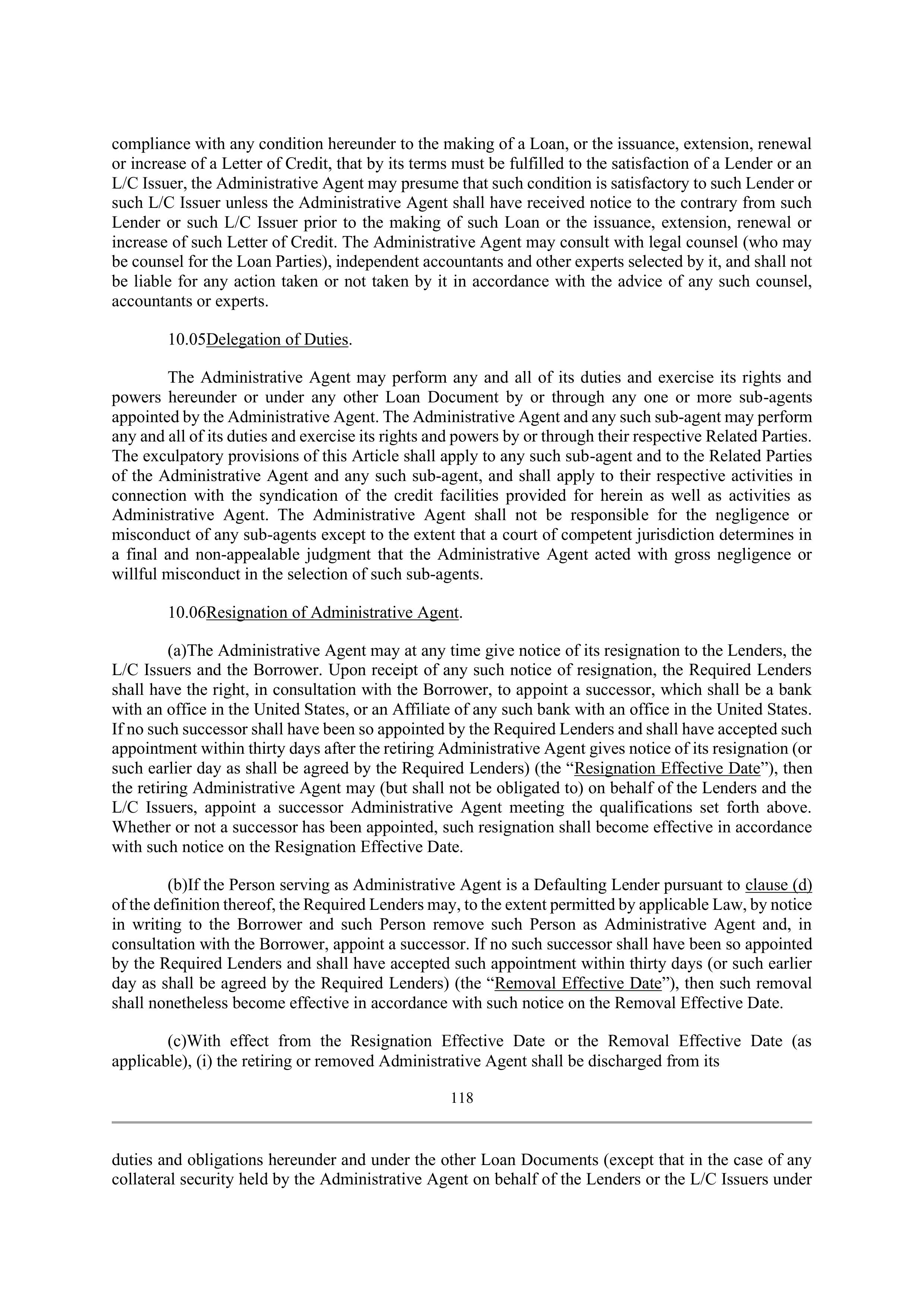 Bank of America Corporation Credit Agreement — page 115