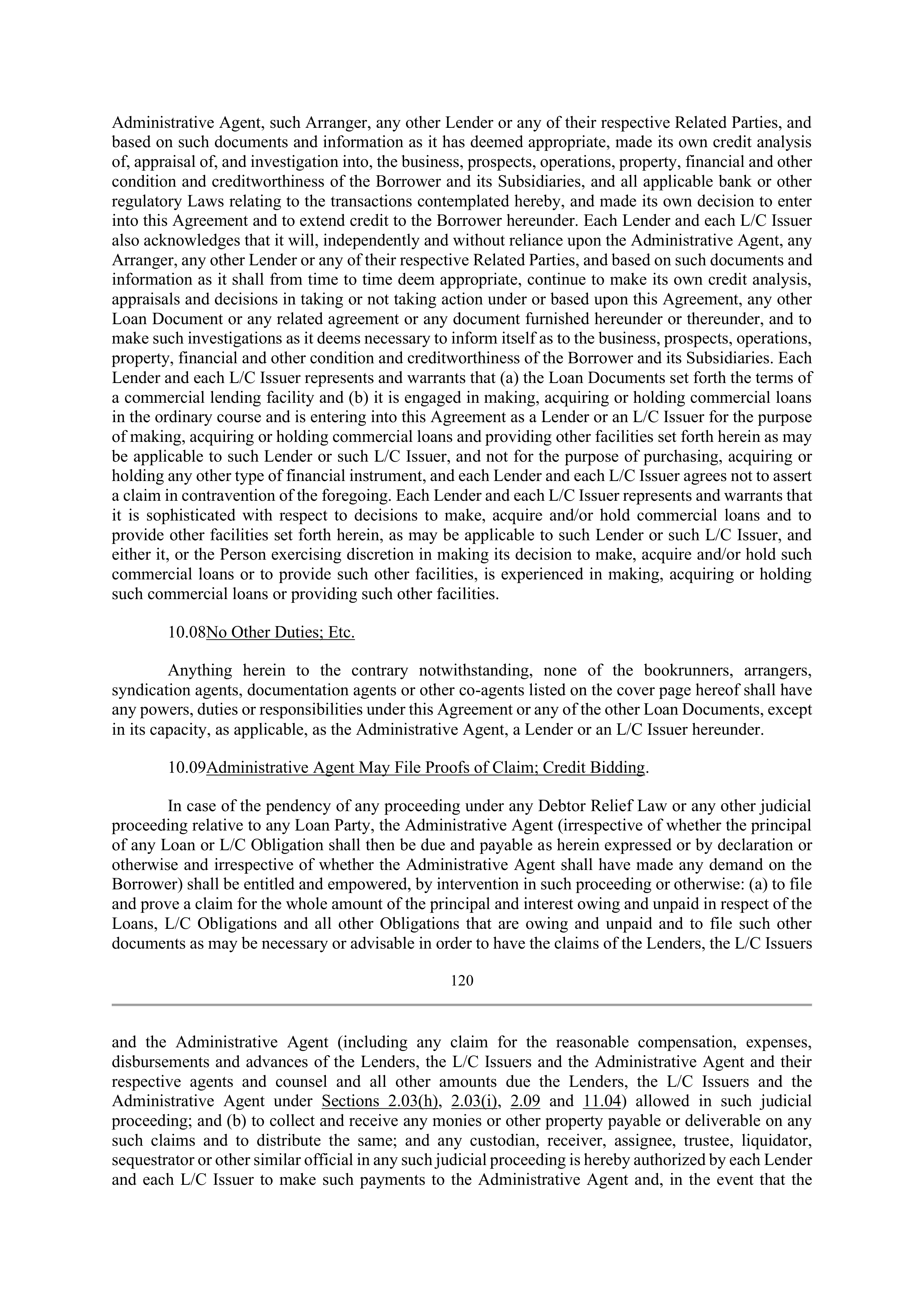 Bank of America Corporation Credit Agreement — page 117