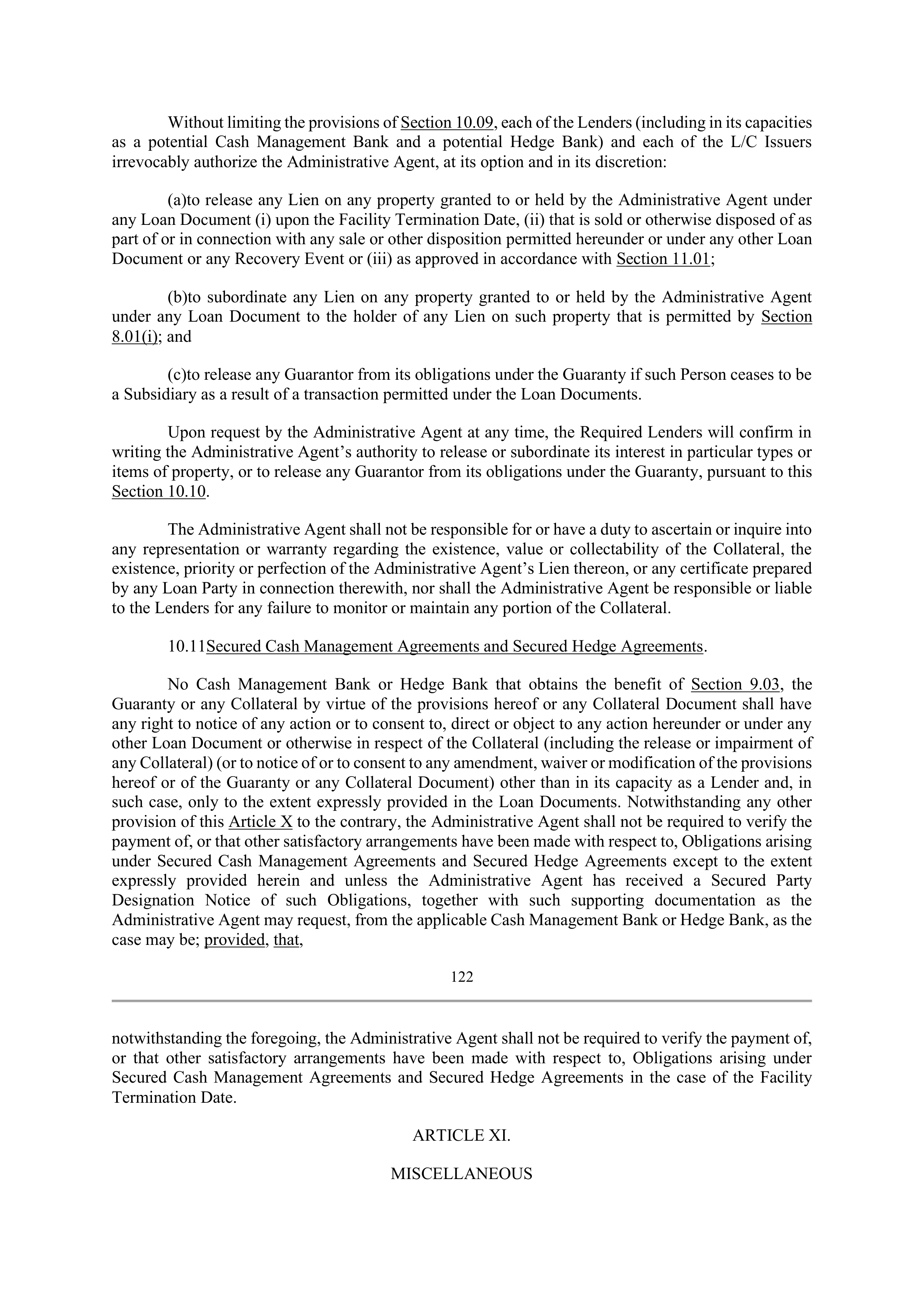 Bank of America Corporation Credit Agreement — page 119