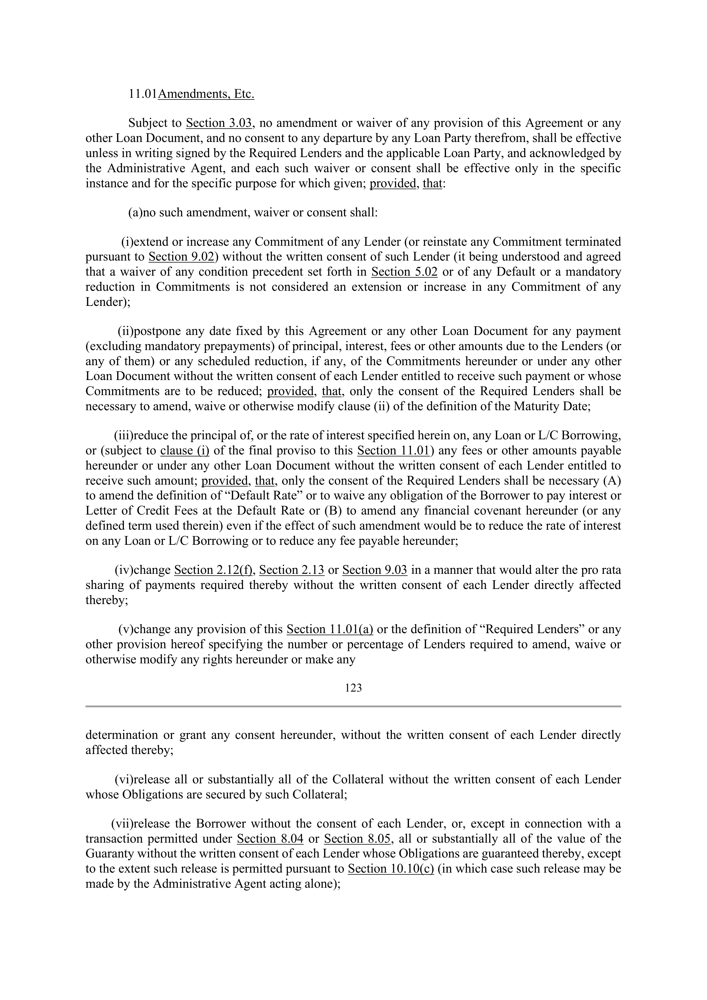 Bank of America Corporation Credit Agreement — page 120