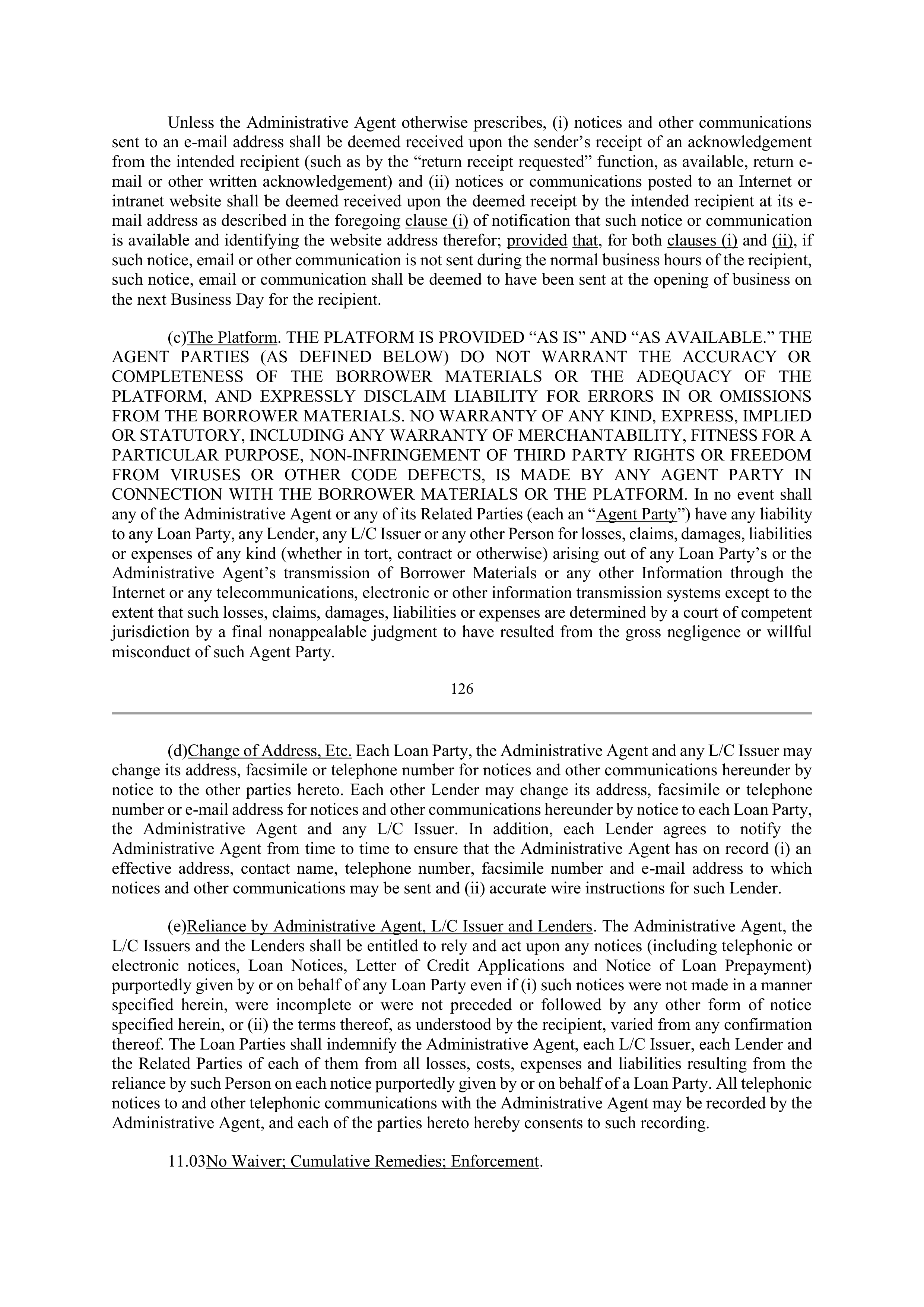 Bank of America Corporation Credit Agreement — page 123