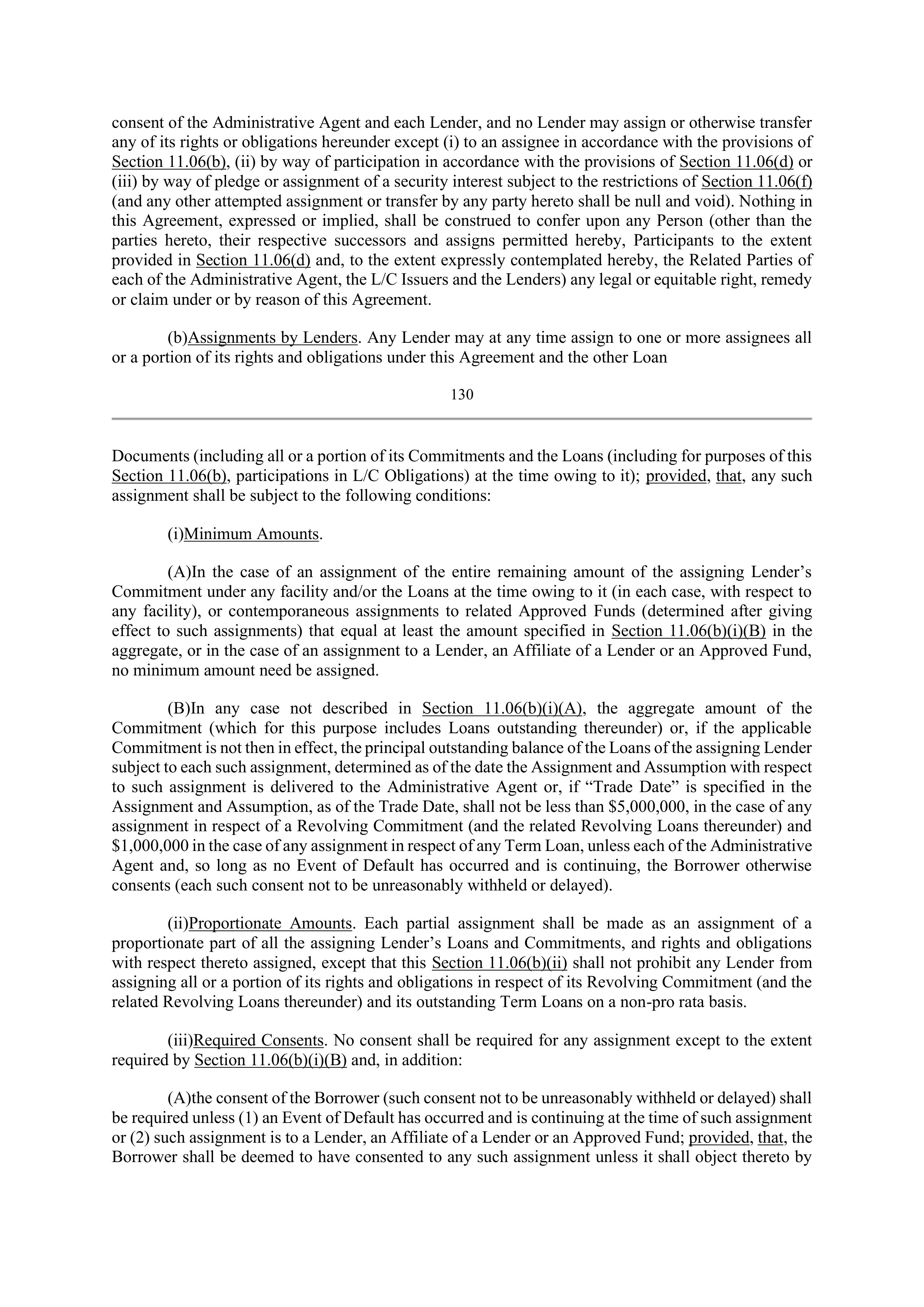 Bank of America Corporation Credit Agreement — page 127