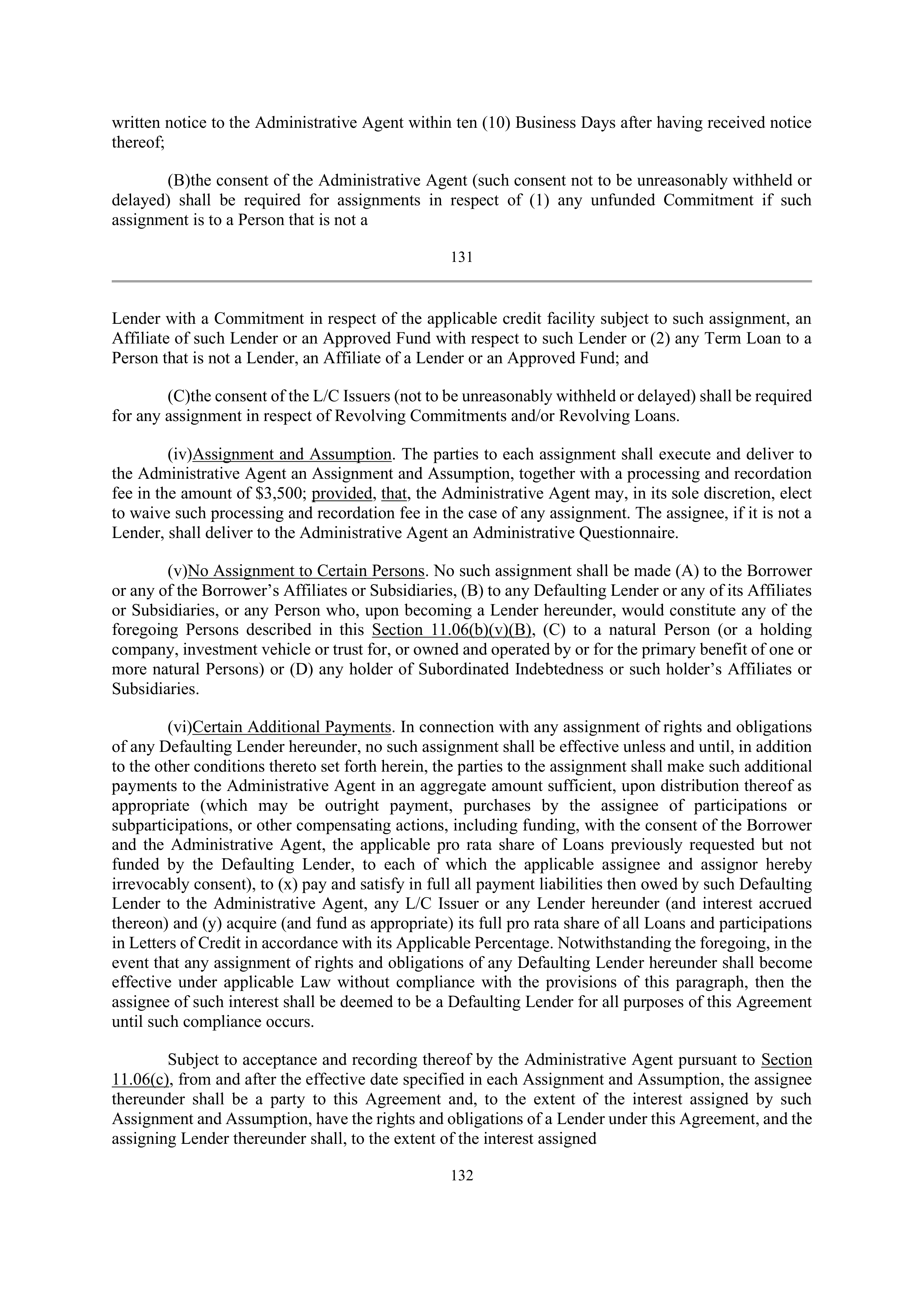 Bank of America Corporation Credit Agreement — page 128