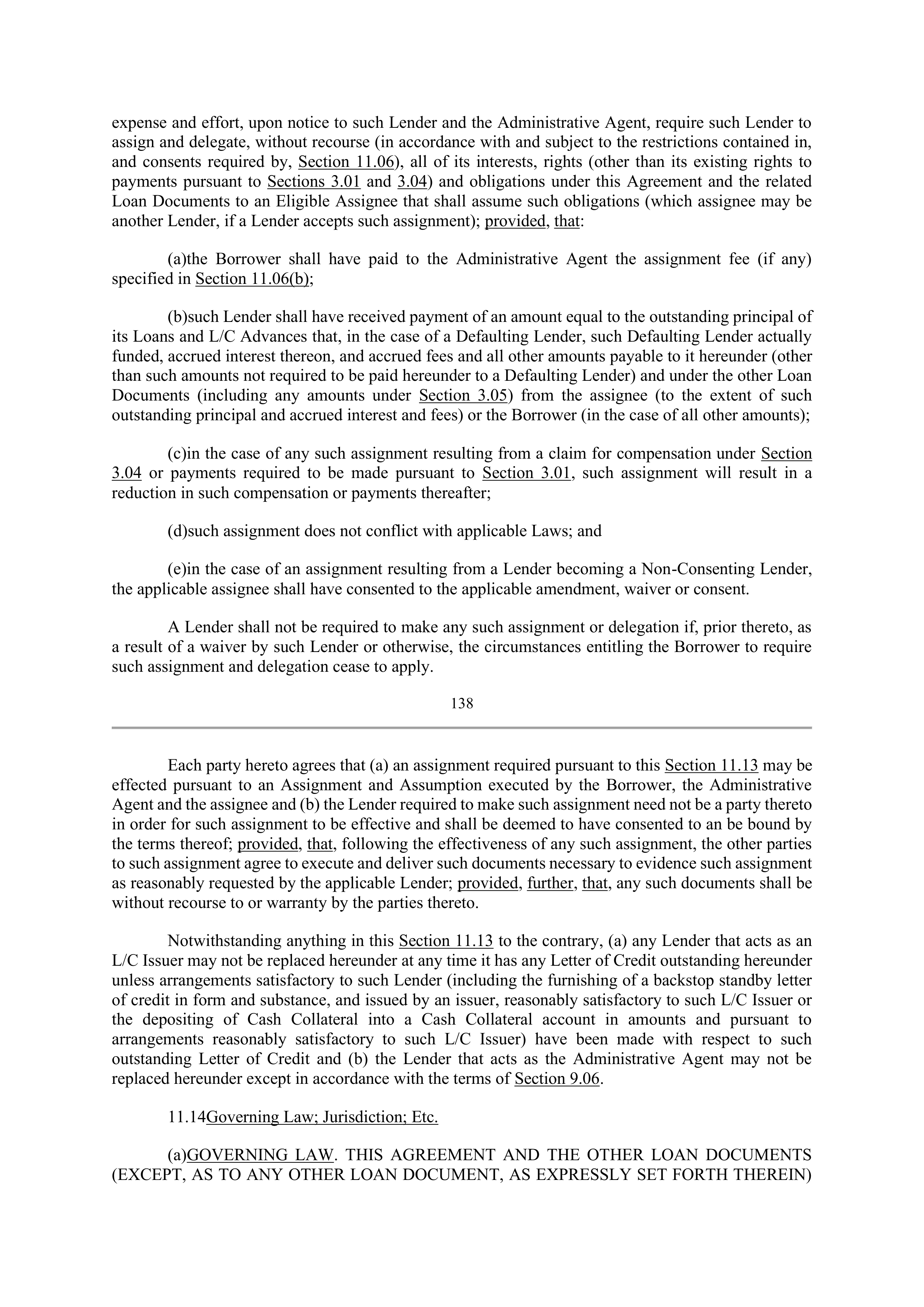 Bank of America Corporation Credit Agreement — page 134