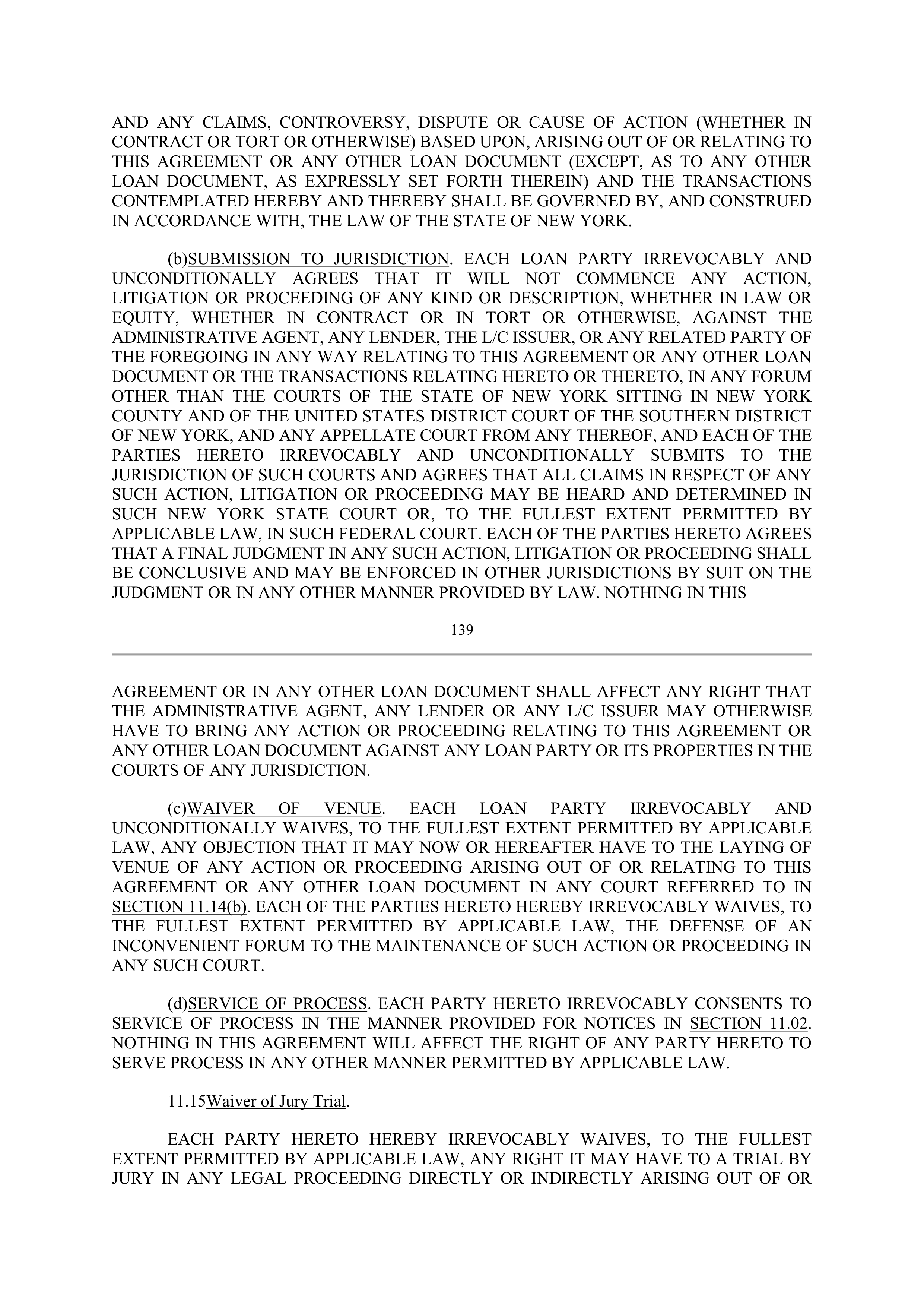 Bank of America Corporation Credit Agreement — page 135