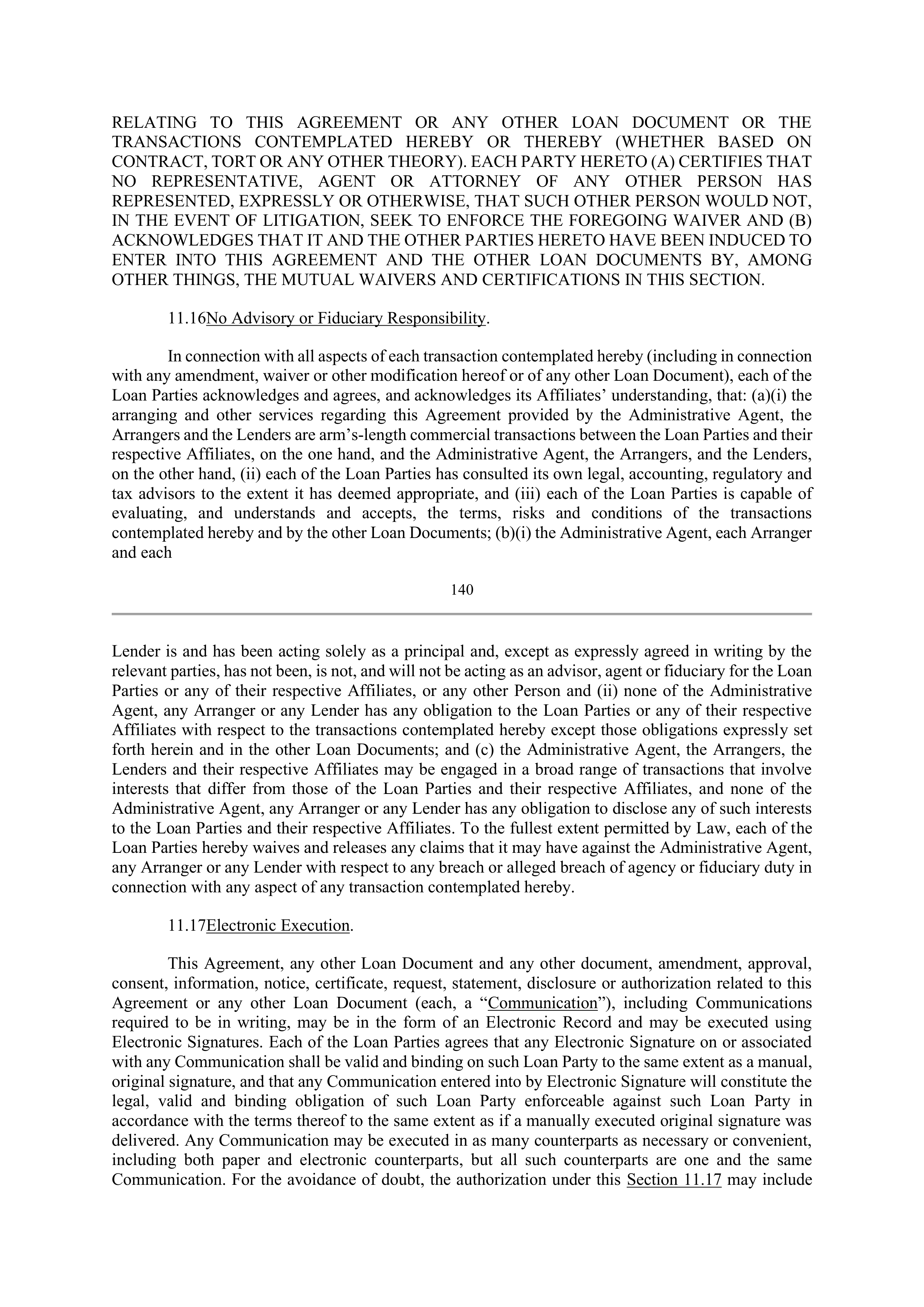 Bank of America Corporation Credit Agreement — page 136