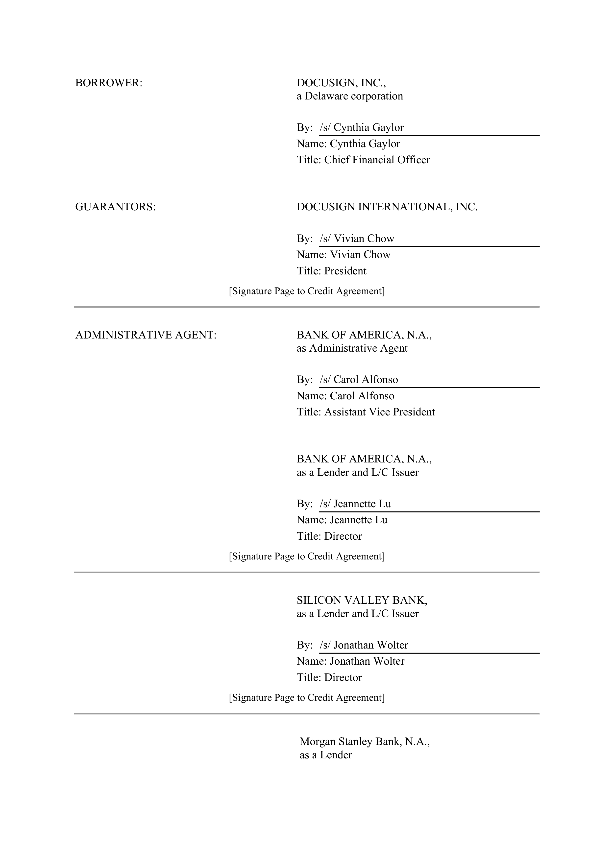 Bank of America Corporation Credit Agreement — page 141