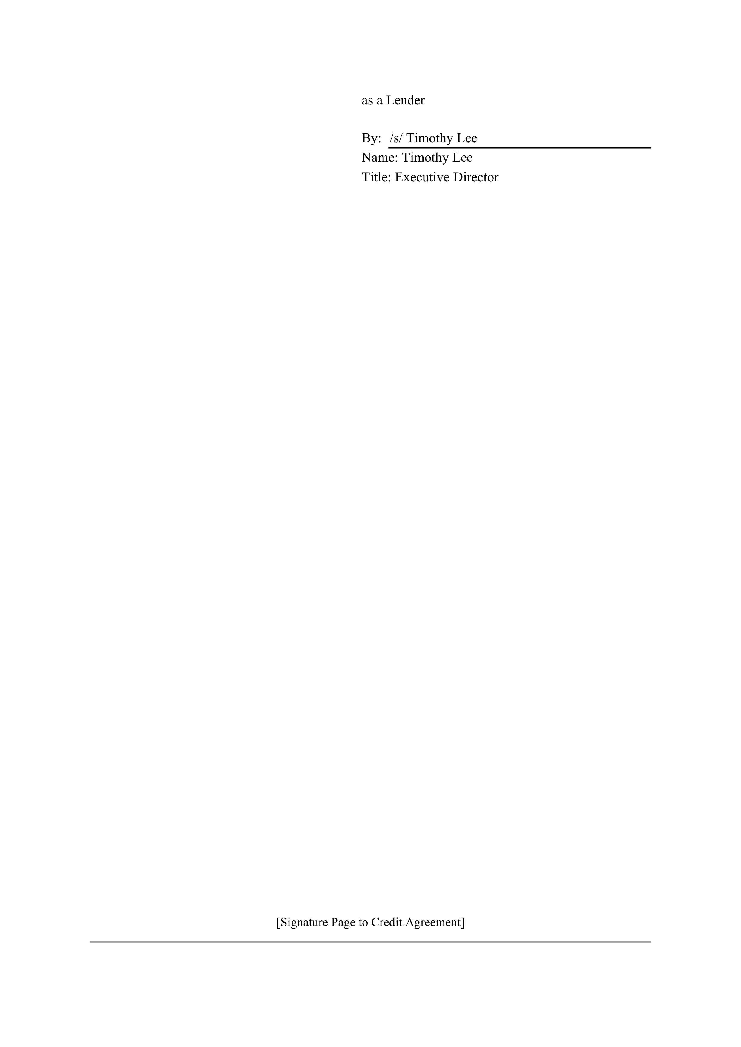 Bank of America Corporation Credit Agreement — page 143