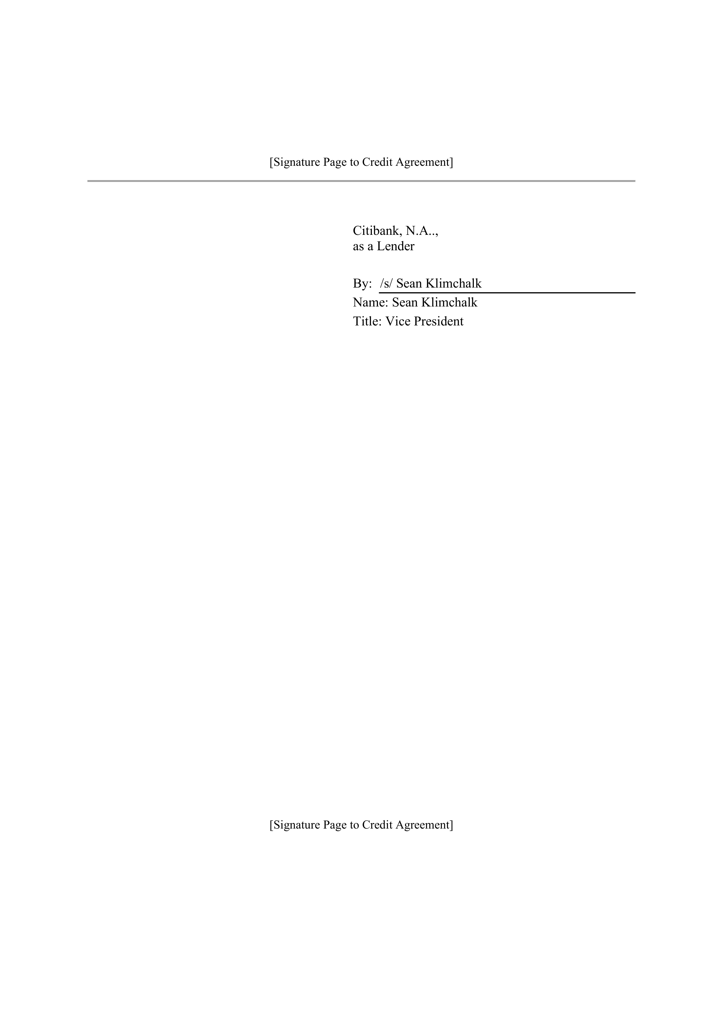 Bank of America Corporation Credit Agreement — page 147