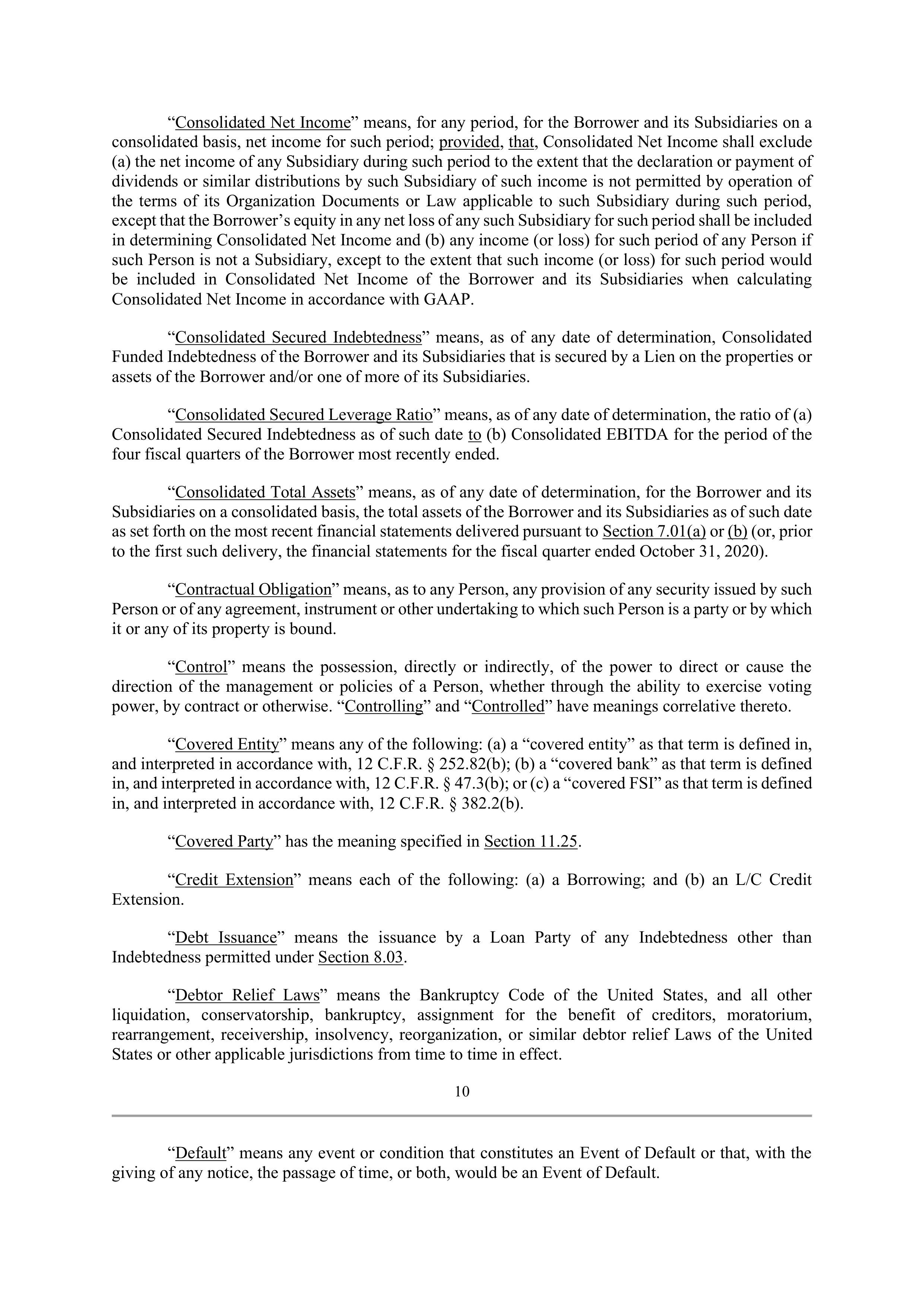 Bank of America Corporation Credit Agreement — page 15