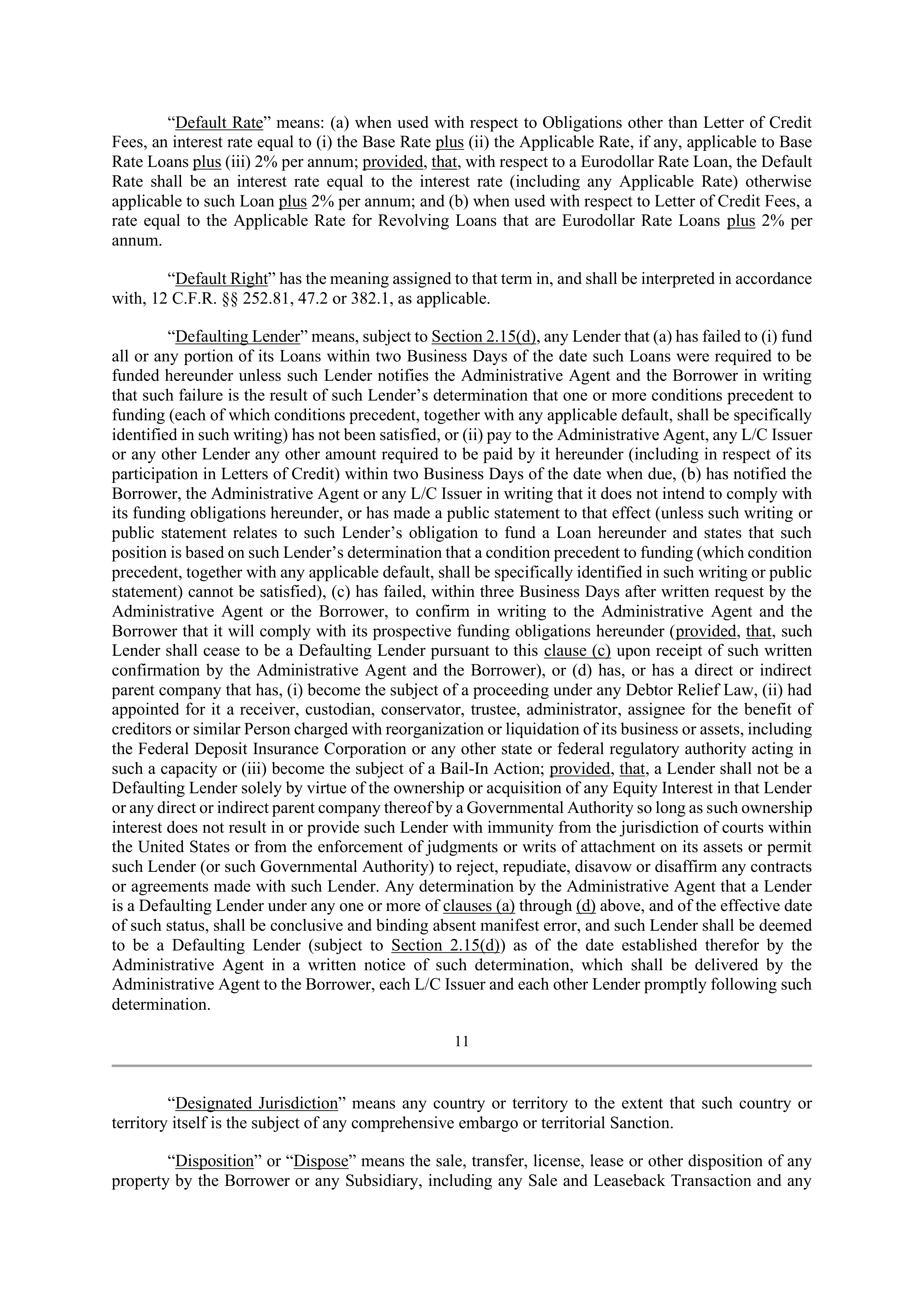 Bank of America Corporation Credit Agreement — page 16