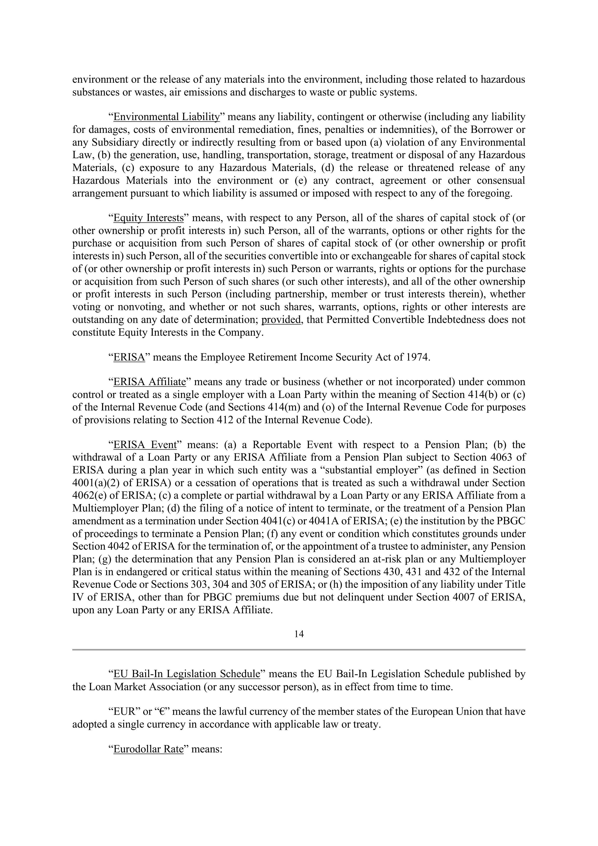 Bank of America Corporation Credit Agreement — page 19