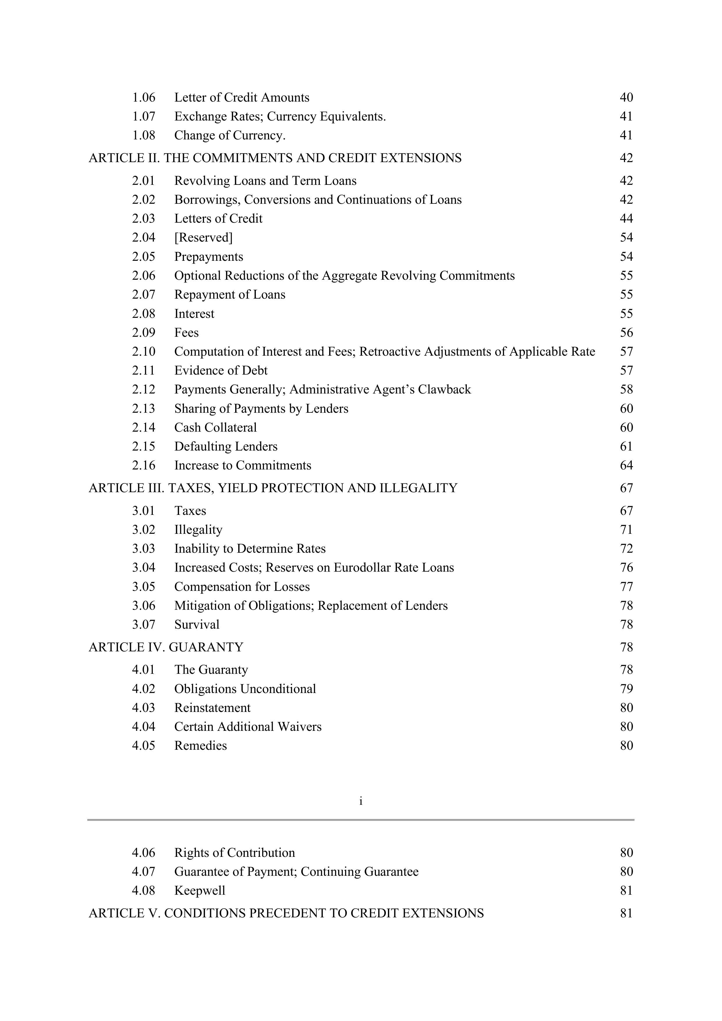 Bank of America Corporation Credit Agreement — page 2