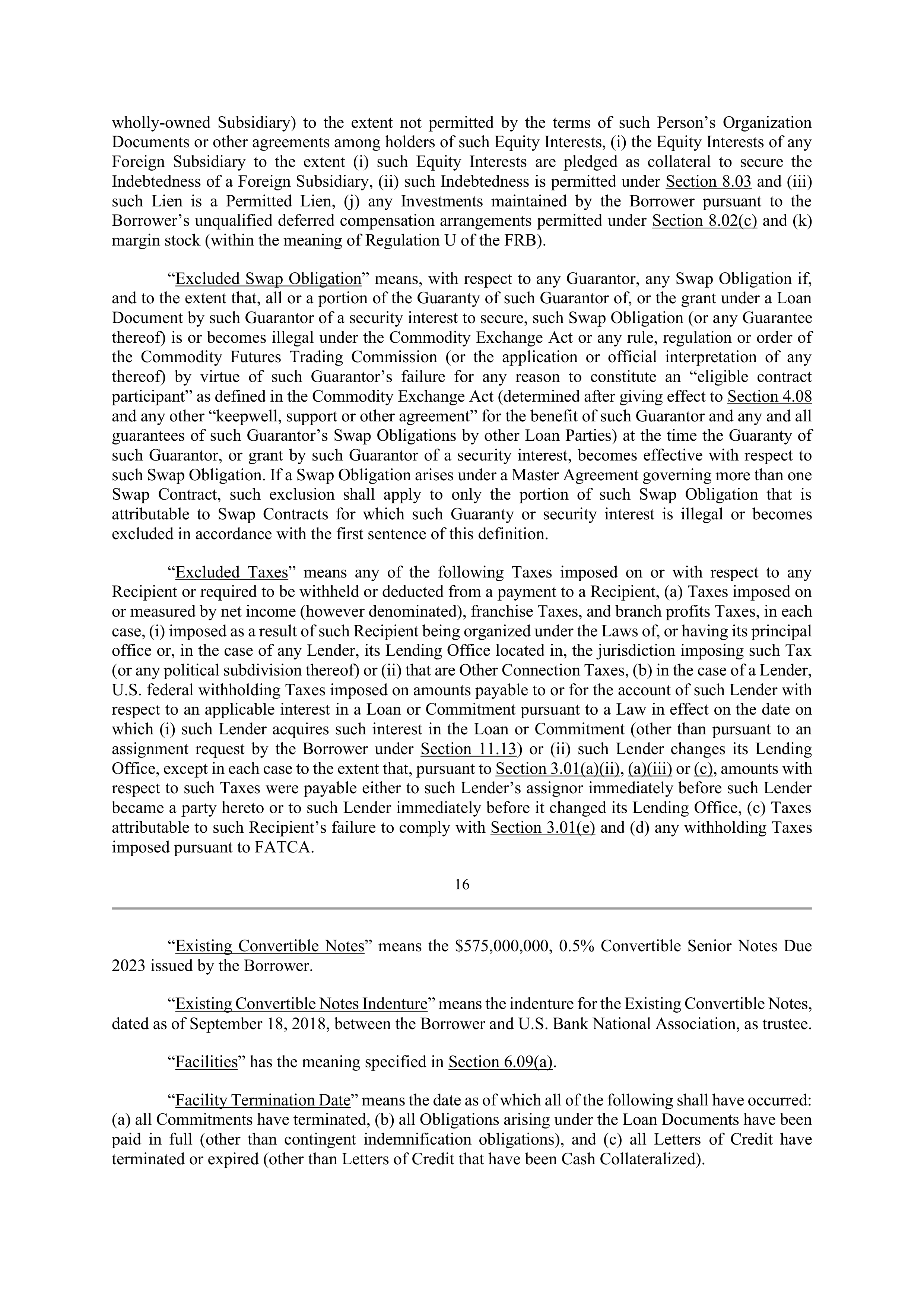 Bank of America Corporation Credit Agreement — page 21