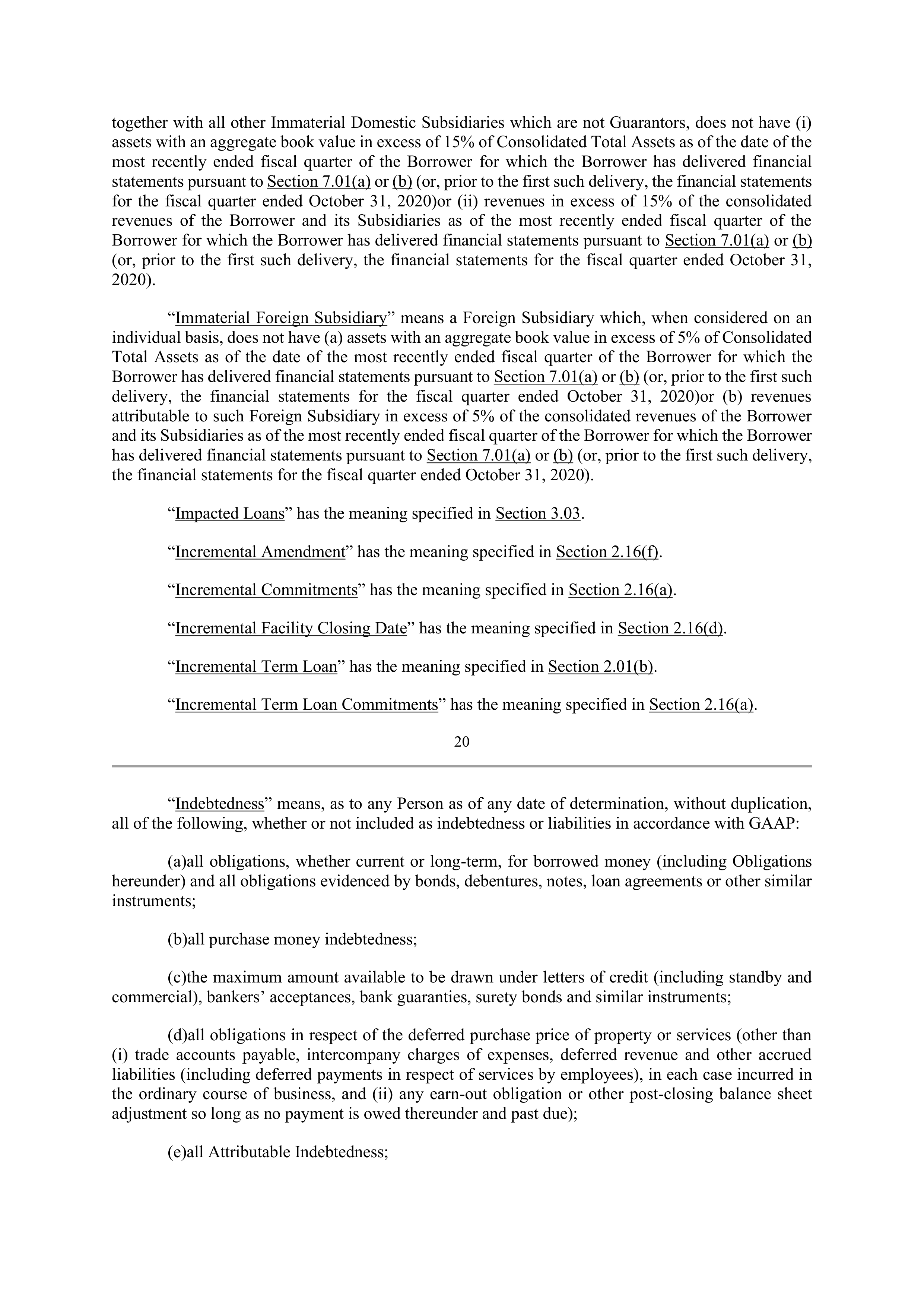 Bank of America Corporation Credit Agreement — page 25