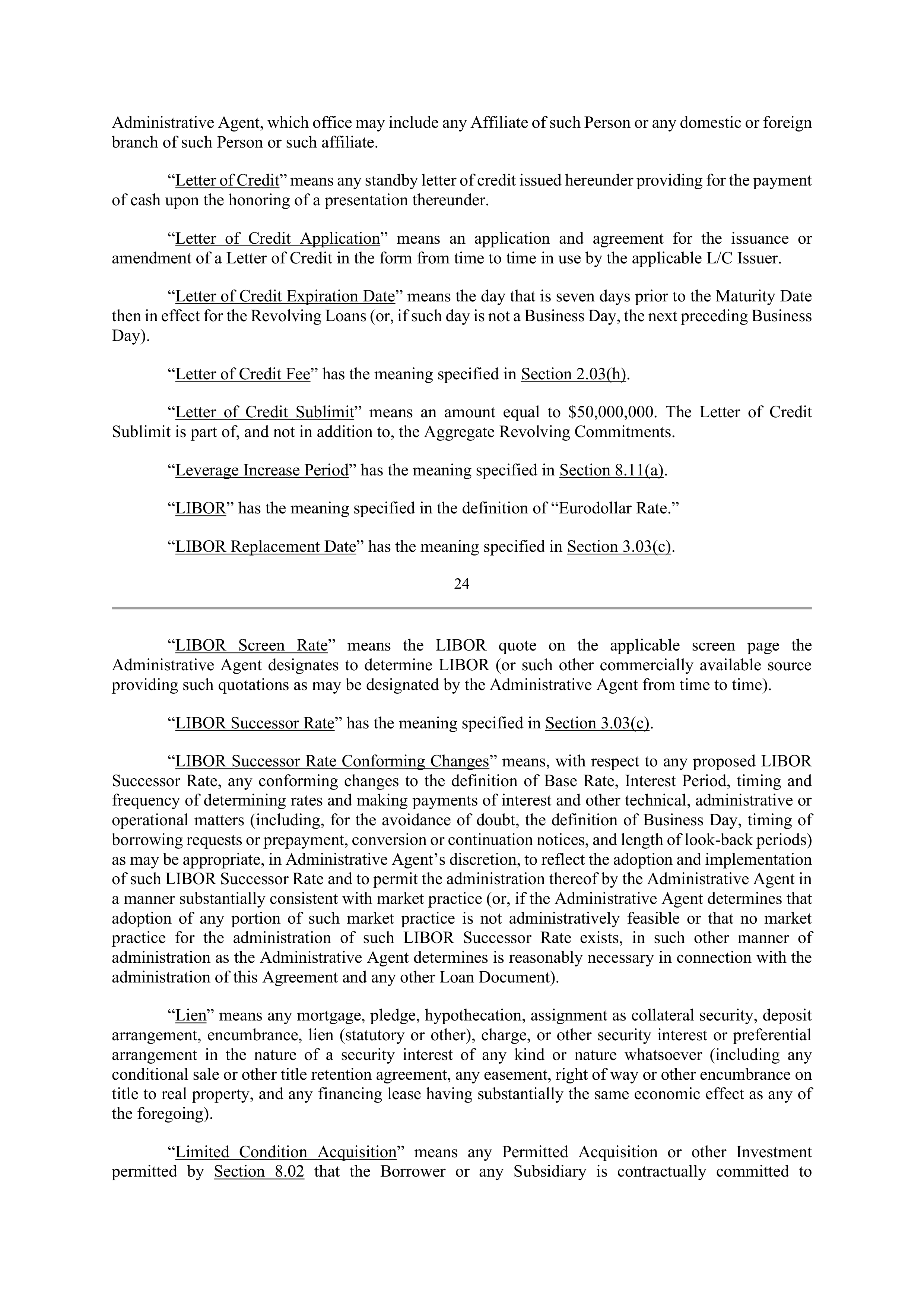 Bank of America Corporation Credit Agreement — page 29