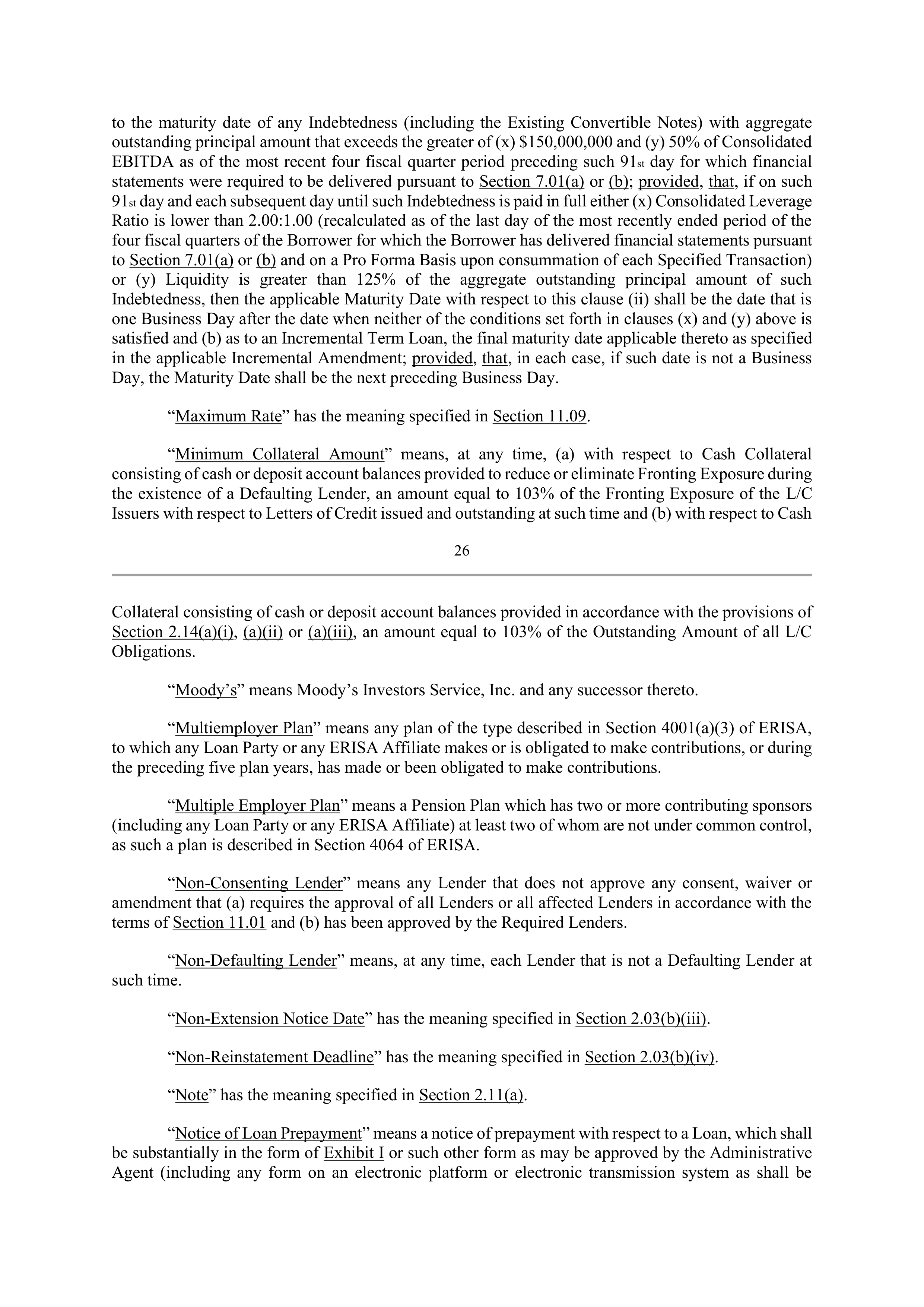 Bank of America Corporation Credit Agreement — page 31