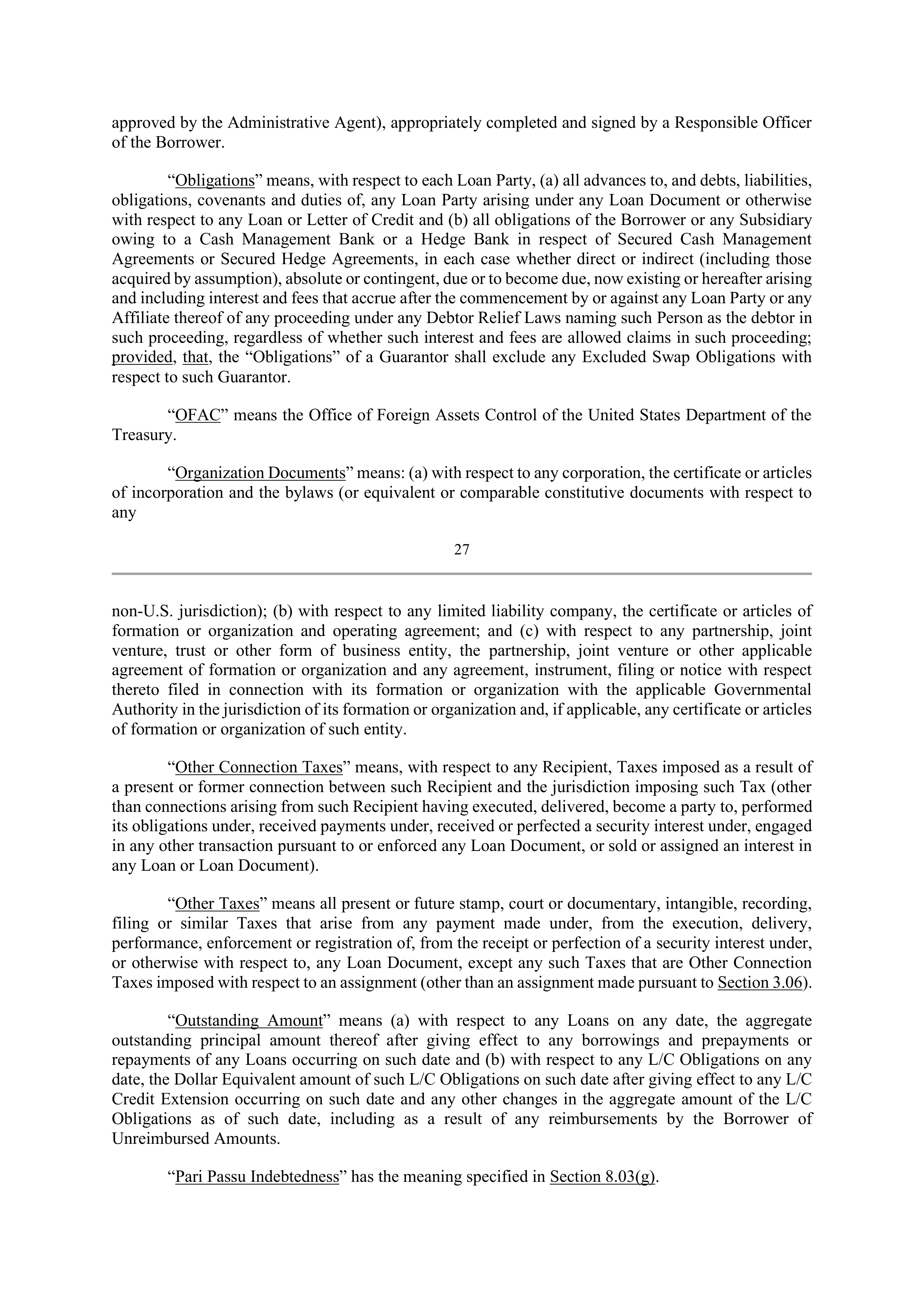 Bank of America Corporation Credit Agreement — page 32