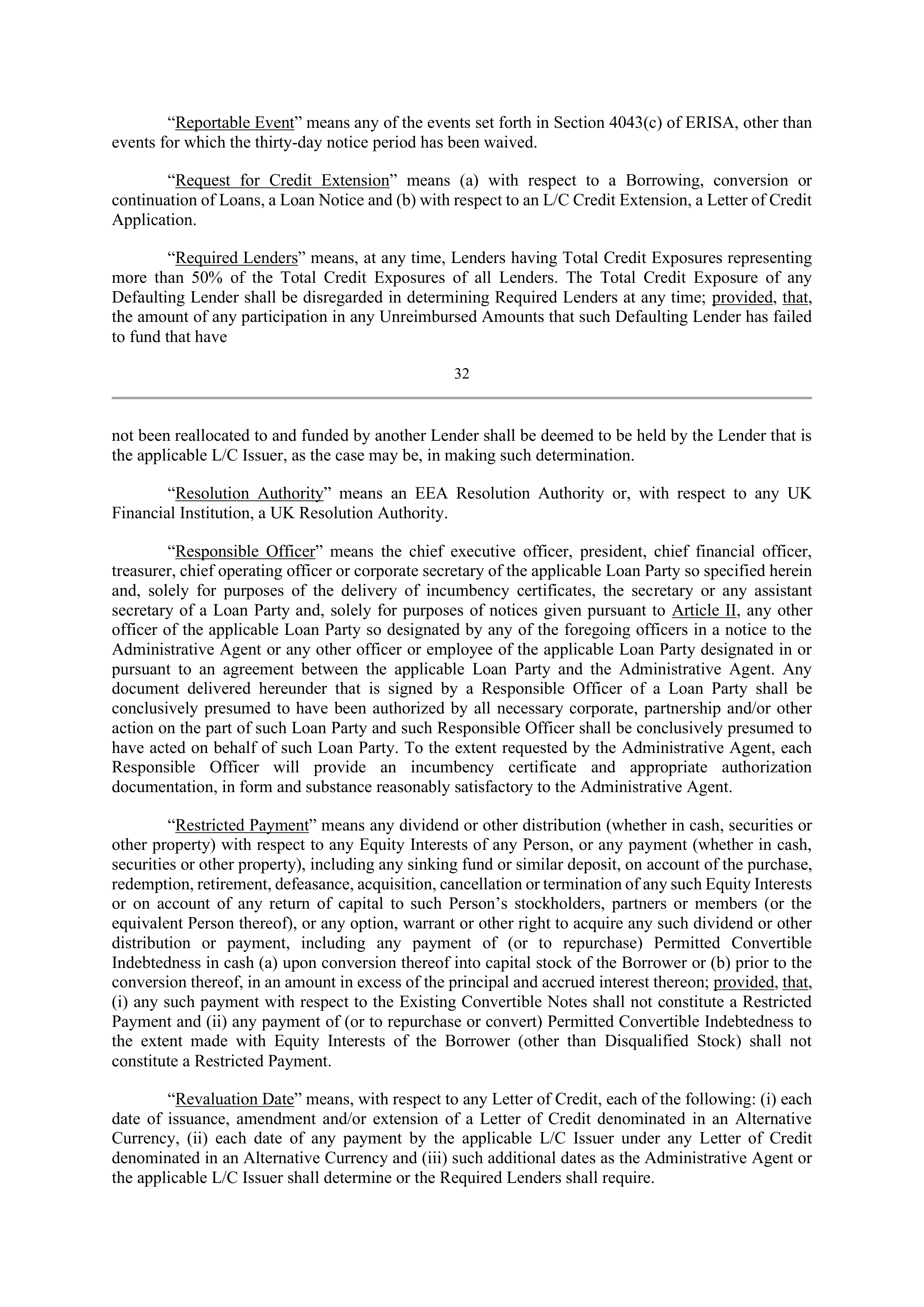 Bank of America Corporation Credit Agreement — page 37