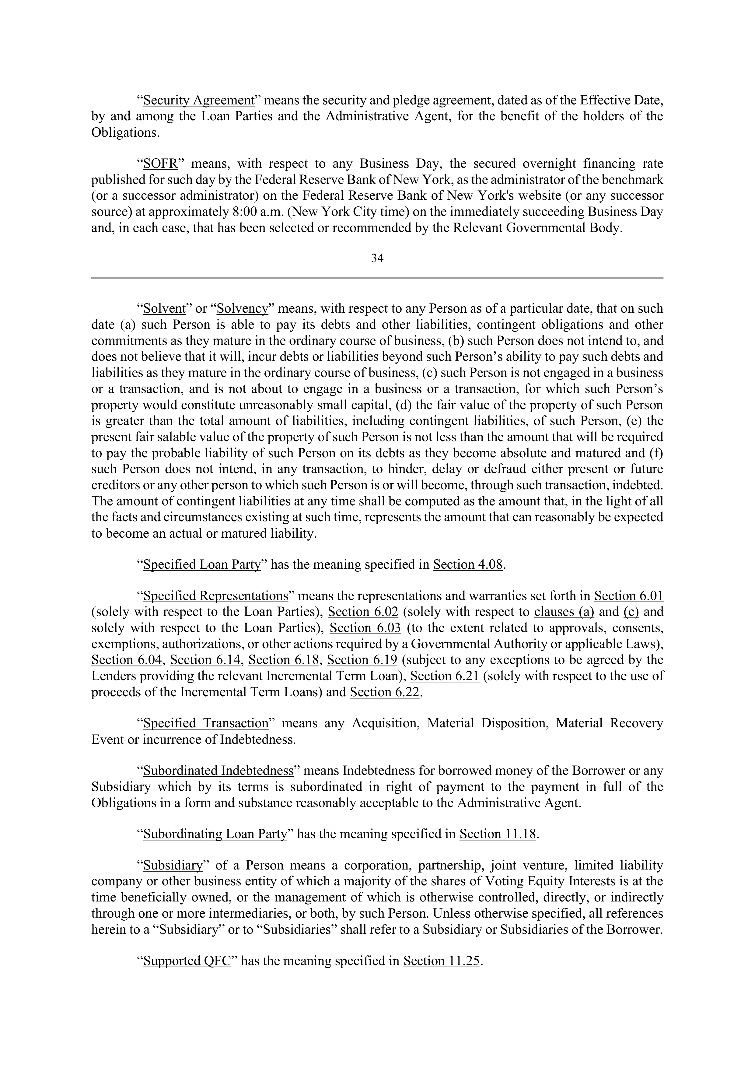 Bank of America Corporation Credit Agreement — page 39