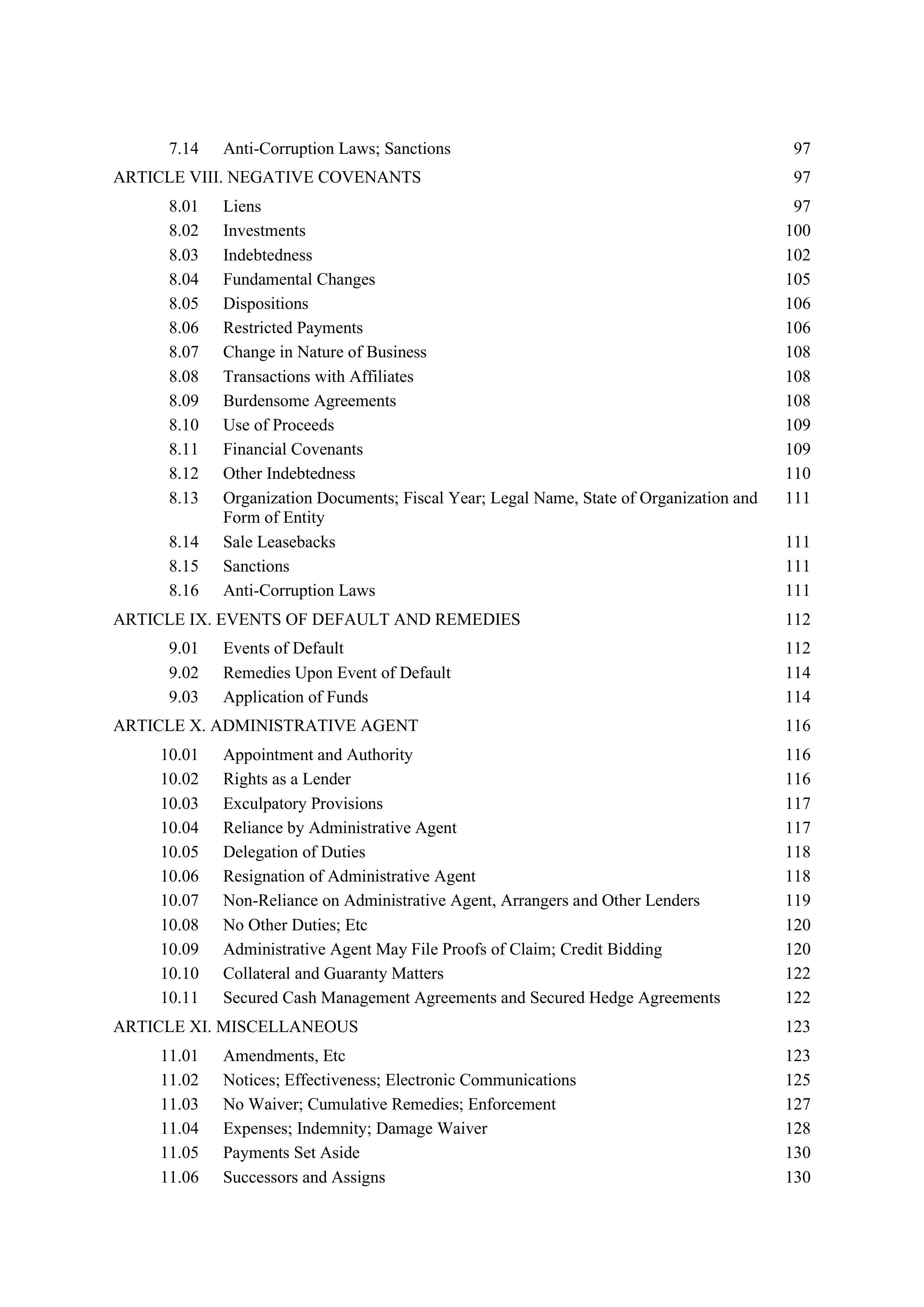 Bank of America Corporation Credit Agreement — page 4