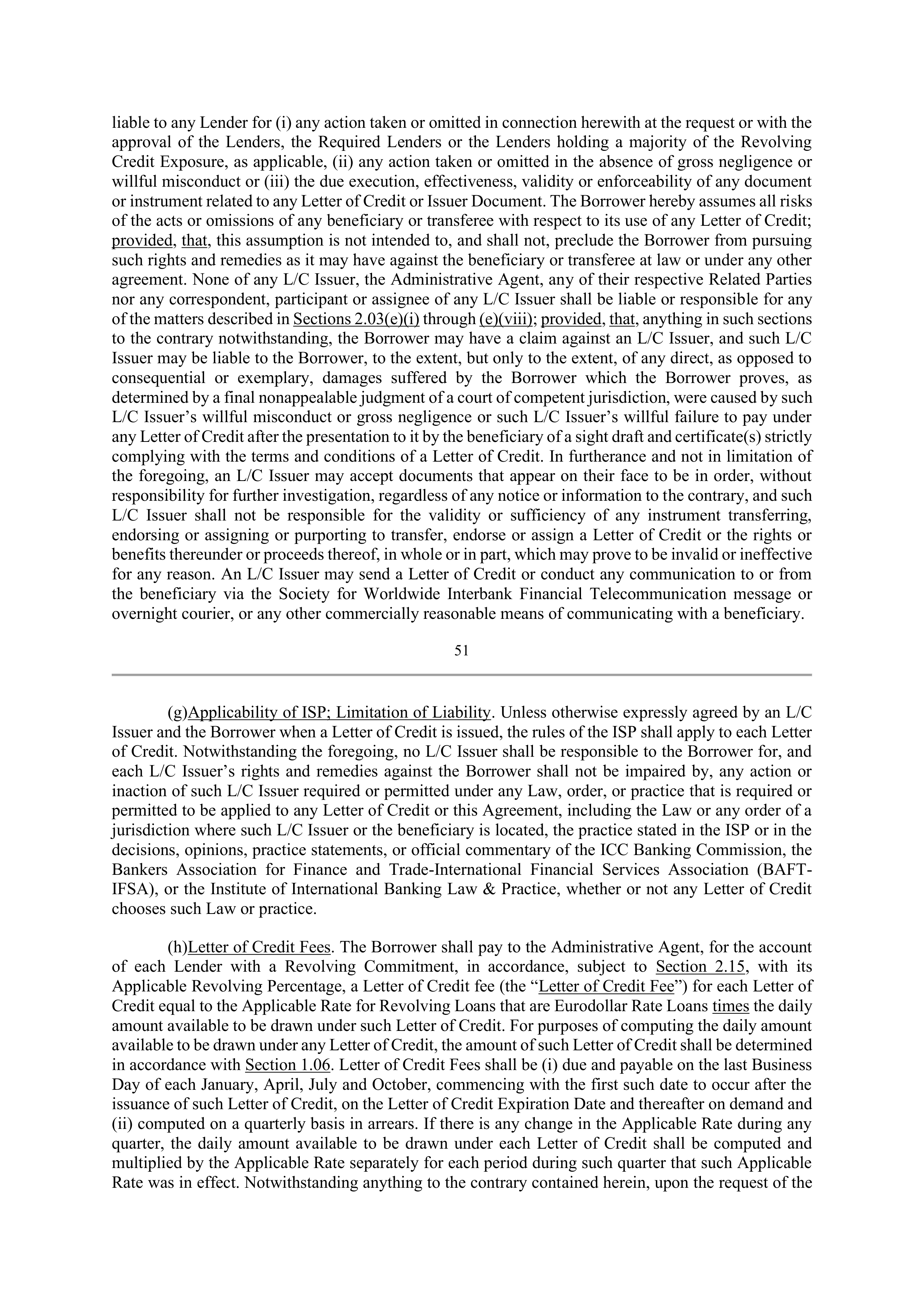Bank of America Corporation Credit Agreement — page 54