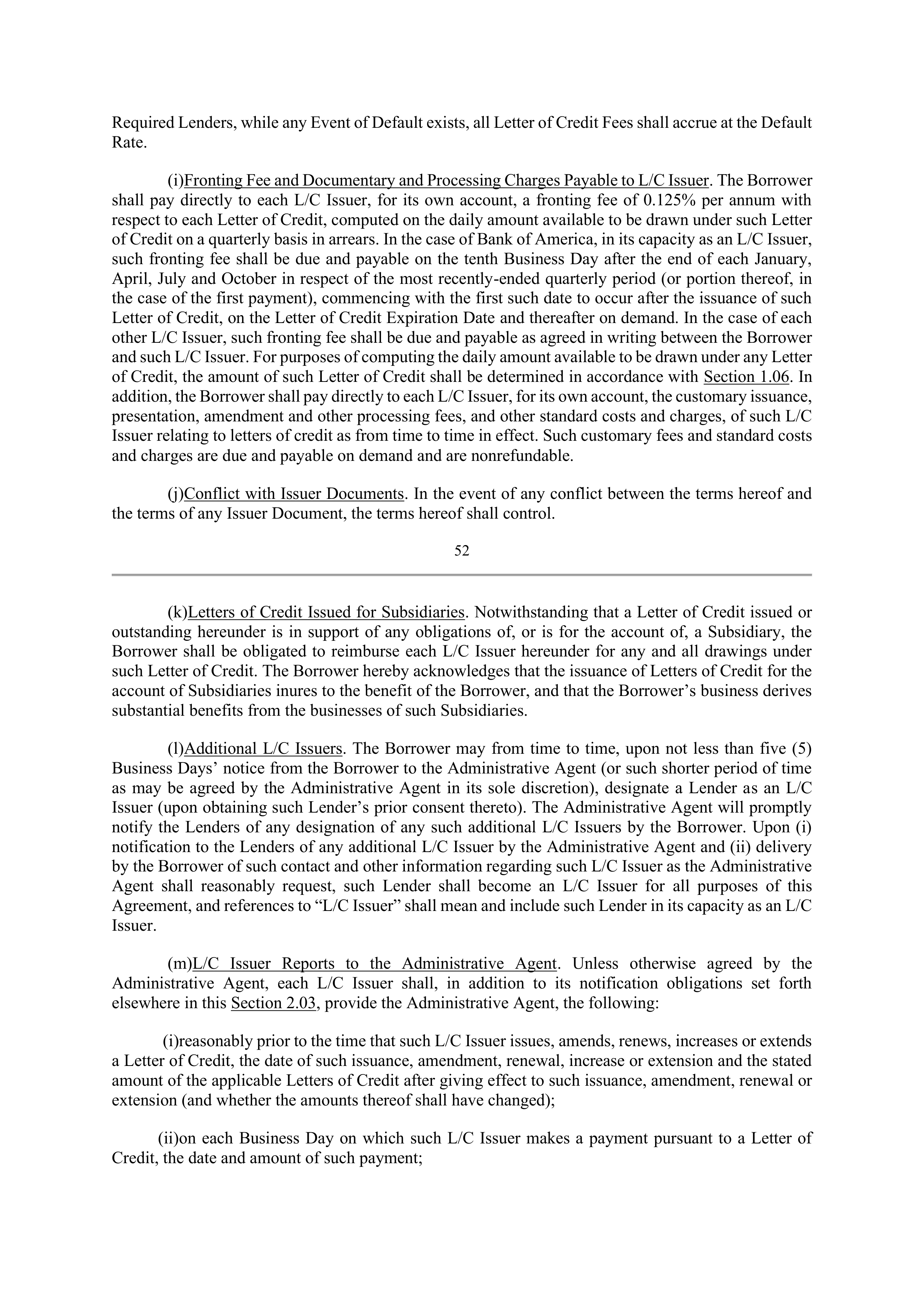Bank of America Corporation Credit Agreement — page 55
