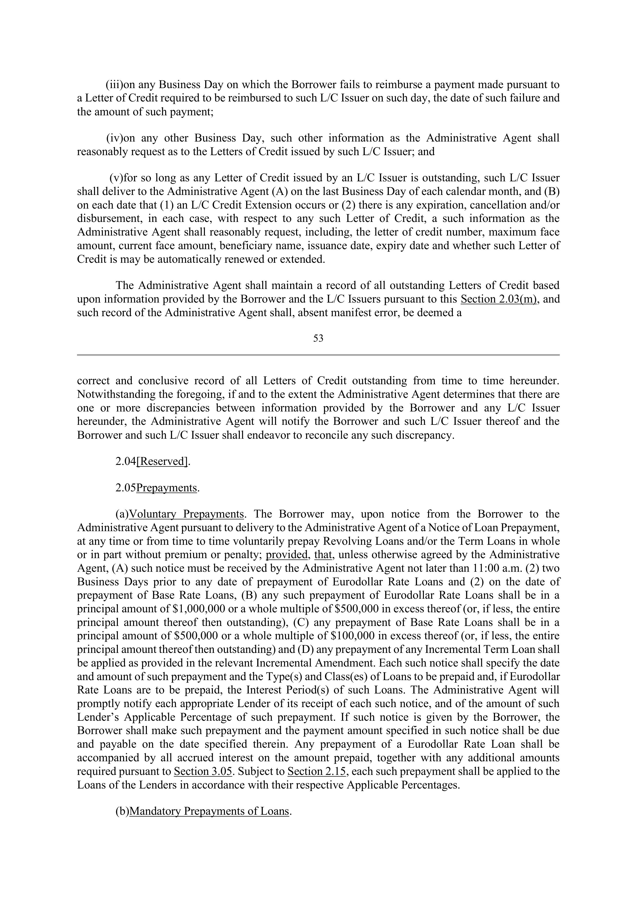 Bank of America Corporation Credit Agreement — page 56