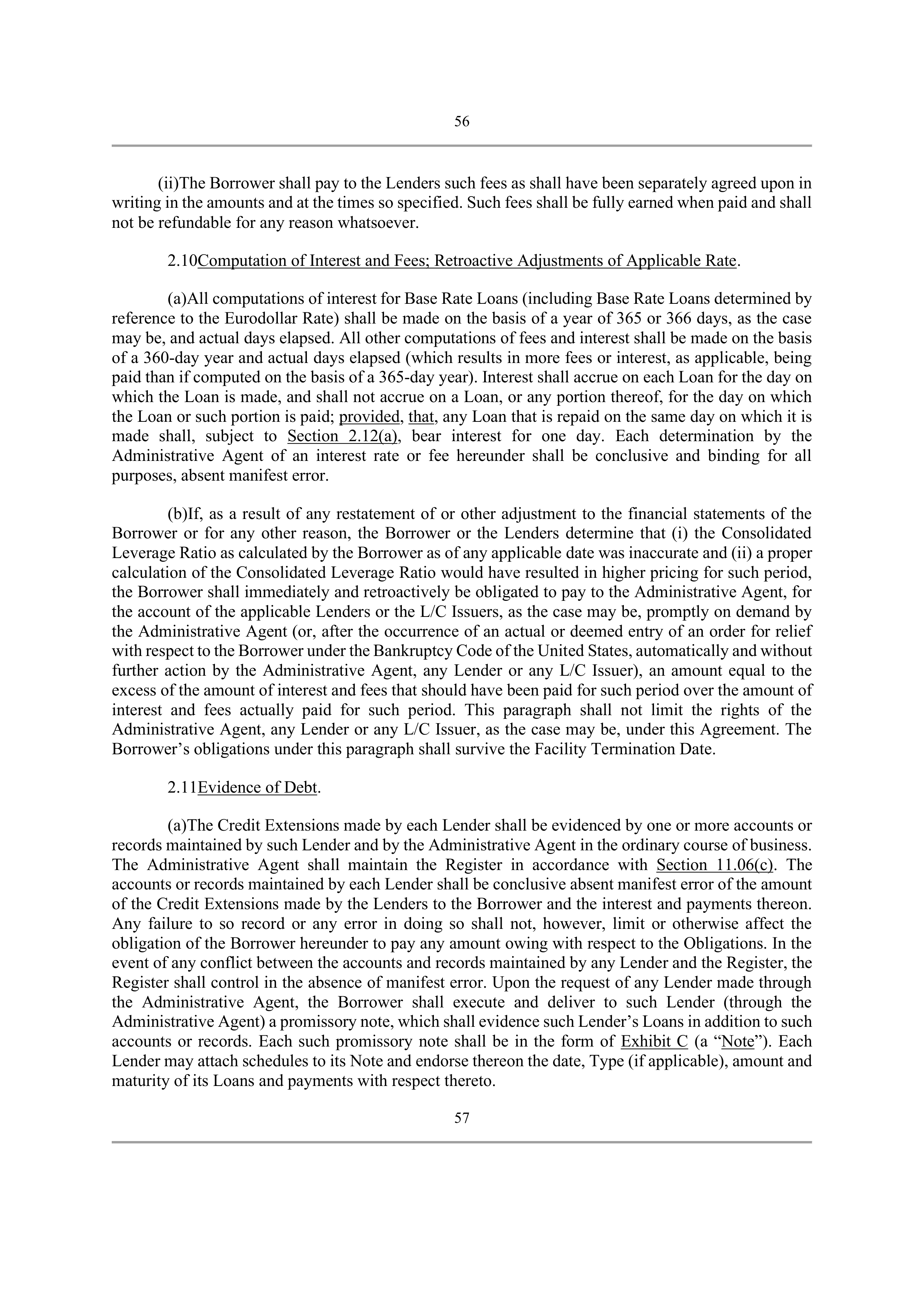 Bank of America Corporation Credit Agreement — page 59