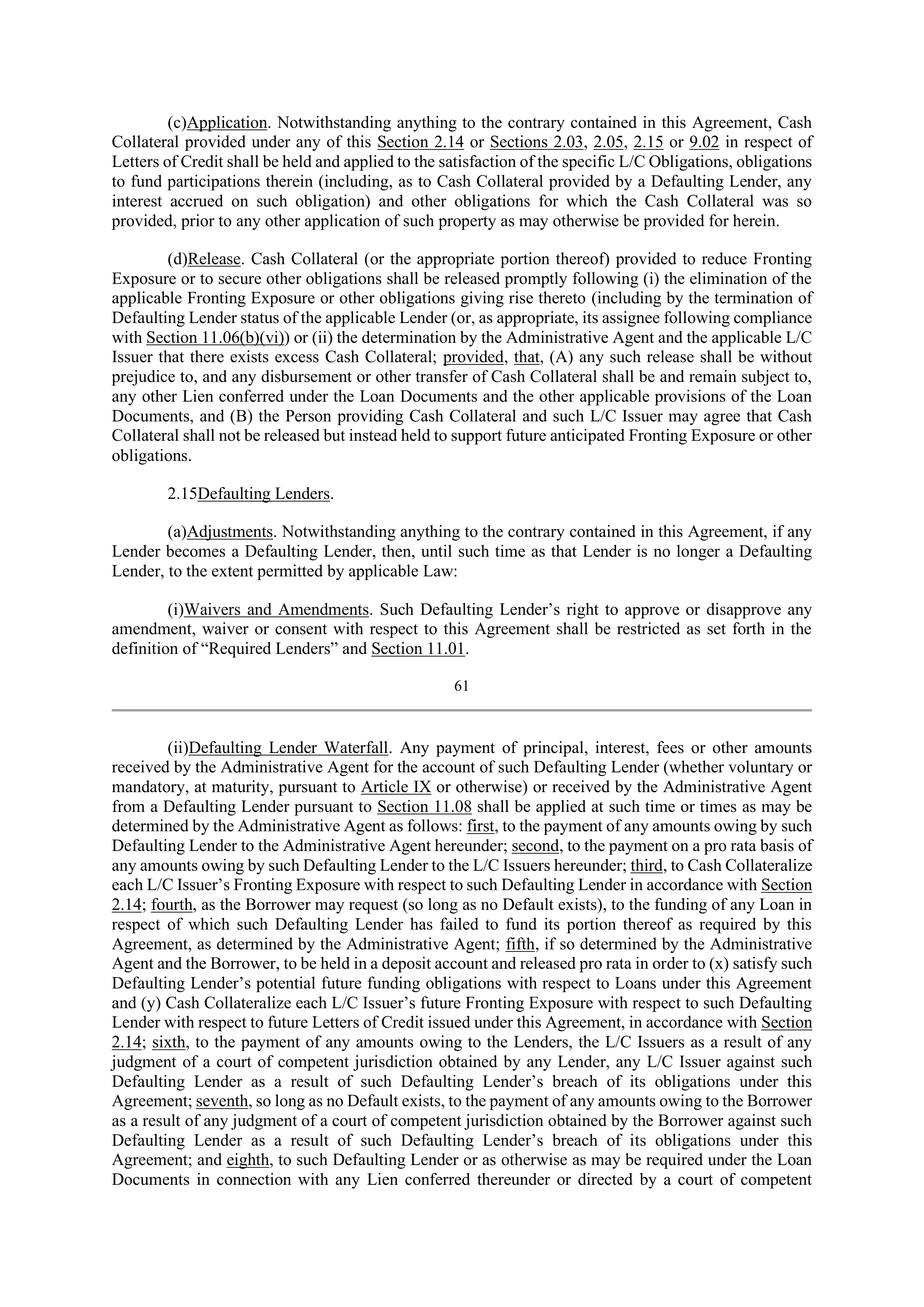 Bank of America Corporation Credit Agreement — page 63