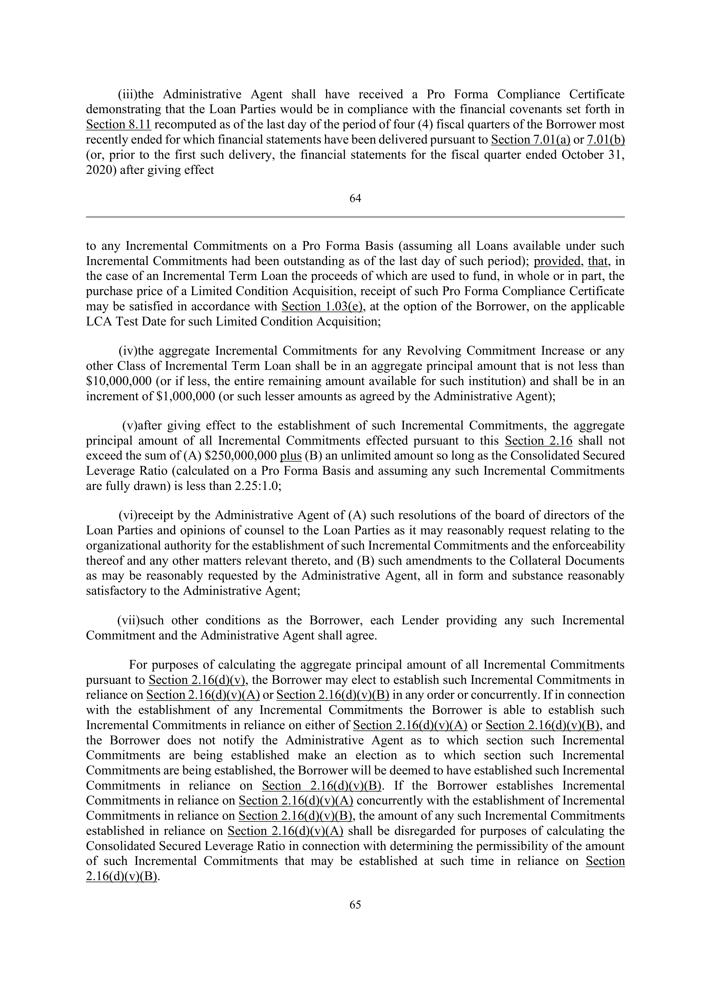 Bank of America Corporation Credit Agreement — page 66