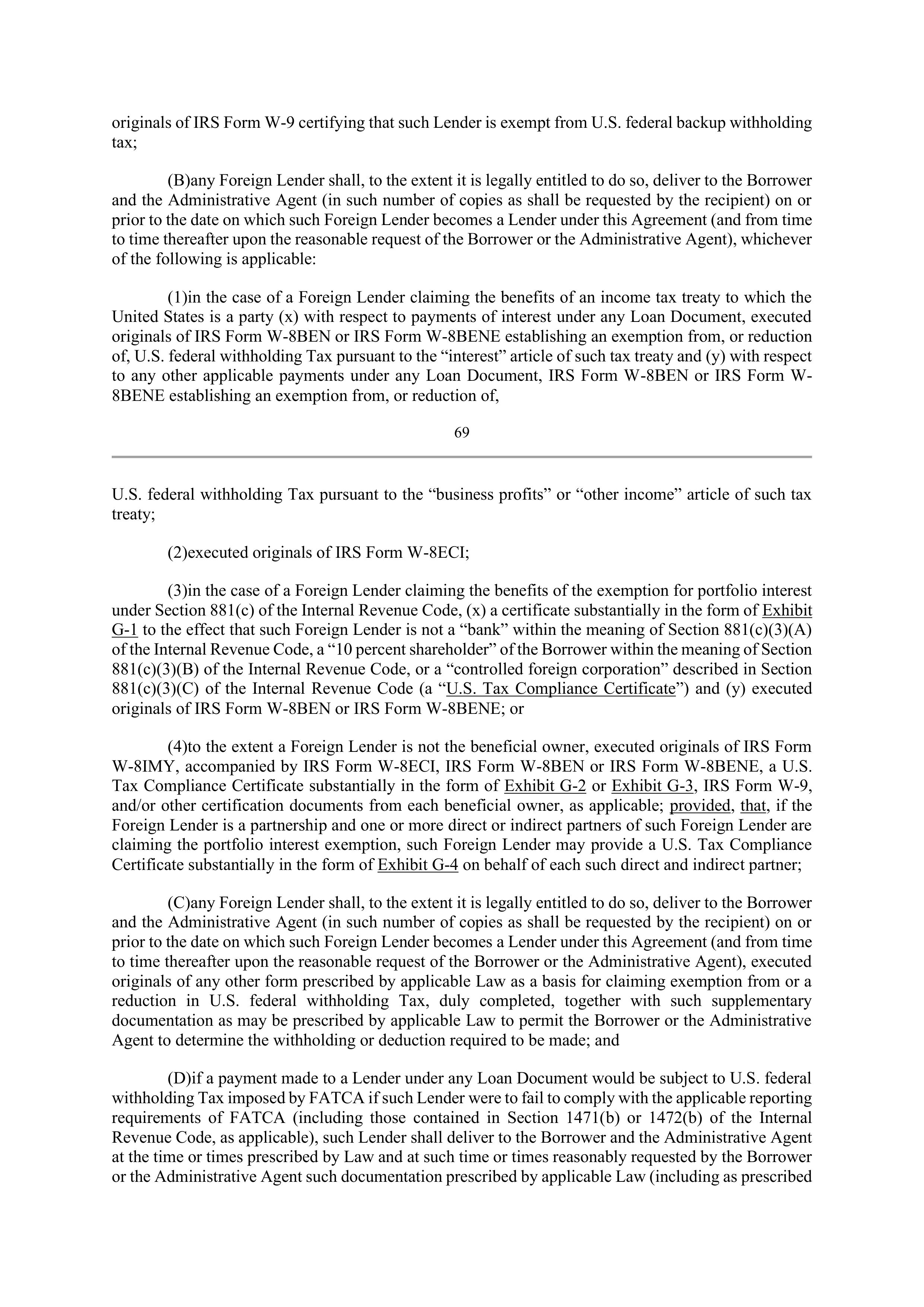 Bank of America Corporation Credit Agreement — page 70