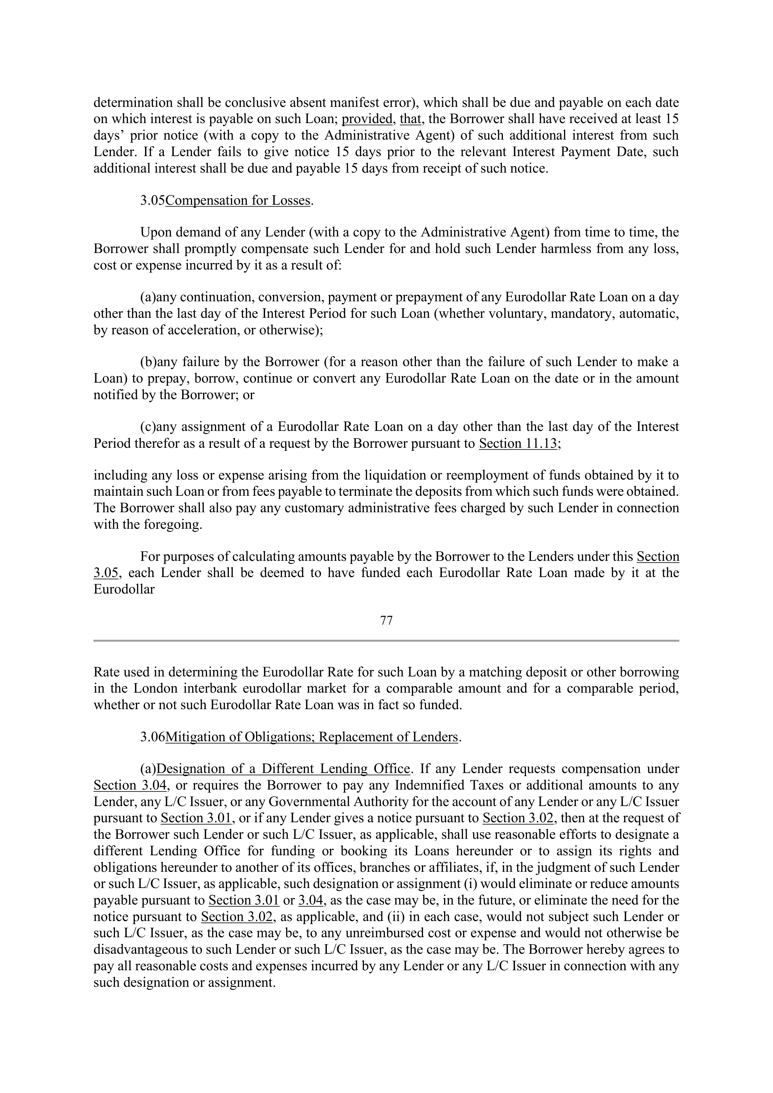Bank of America Corporation Credit Agreement — page 77