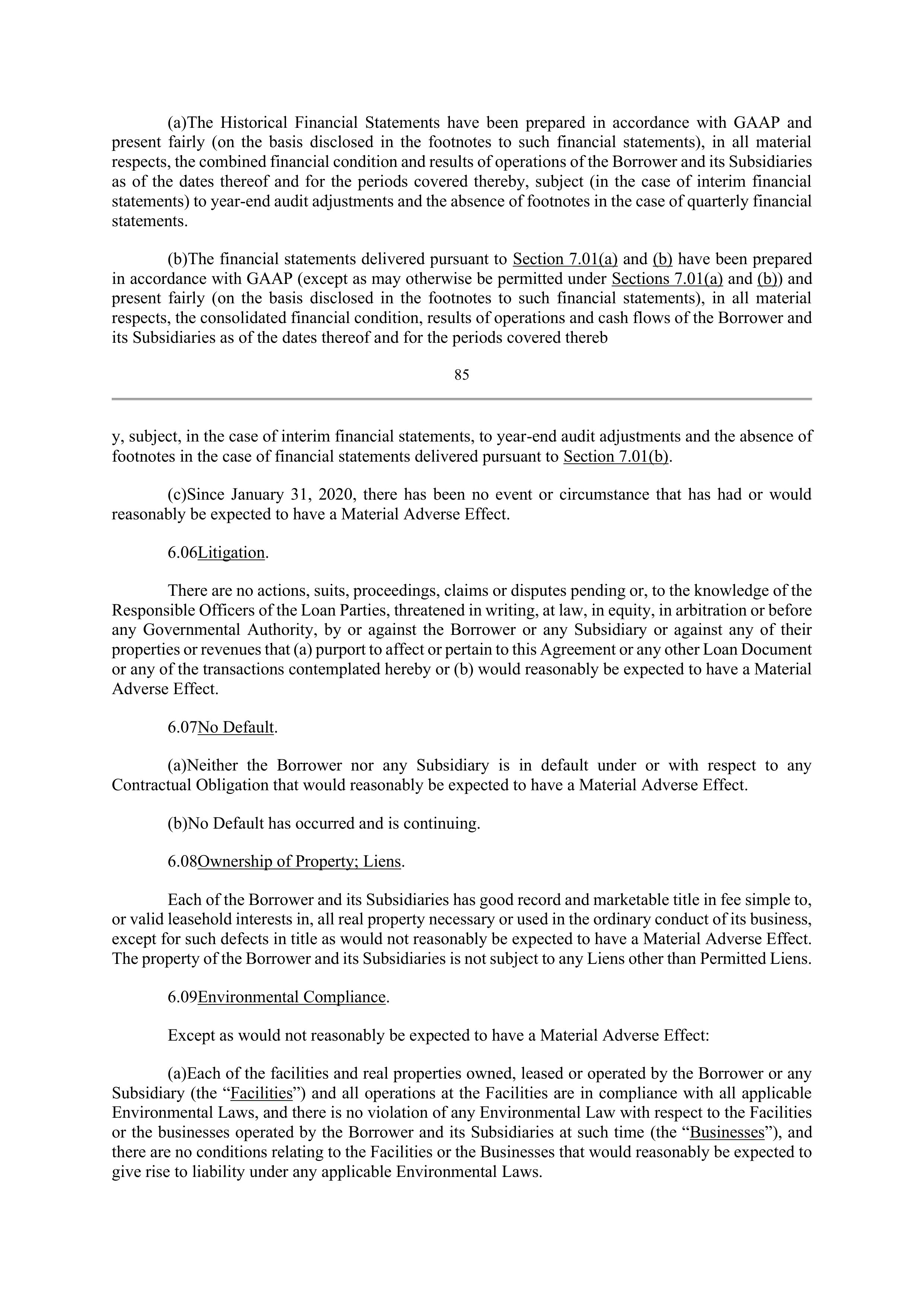 Bank of America Corporation Credit Agreement — page 85