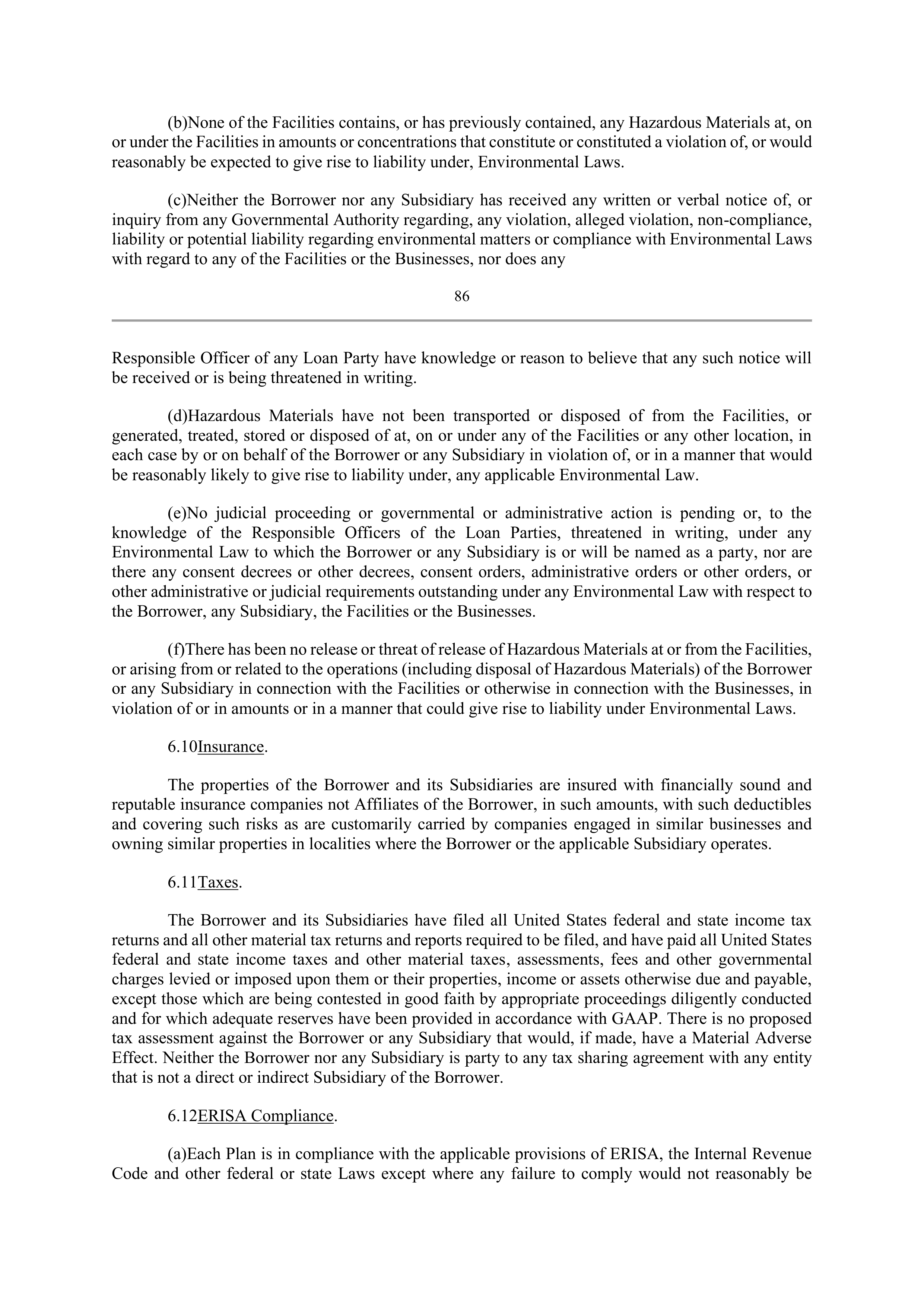Bank of America Corporation Credit Agreement — page 86