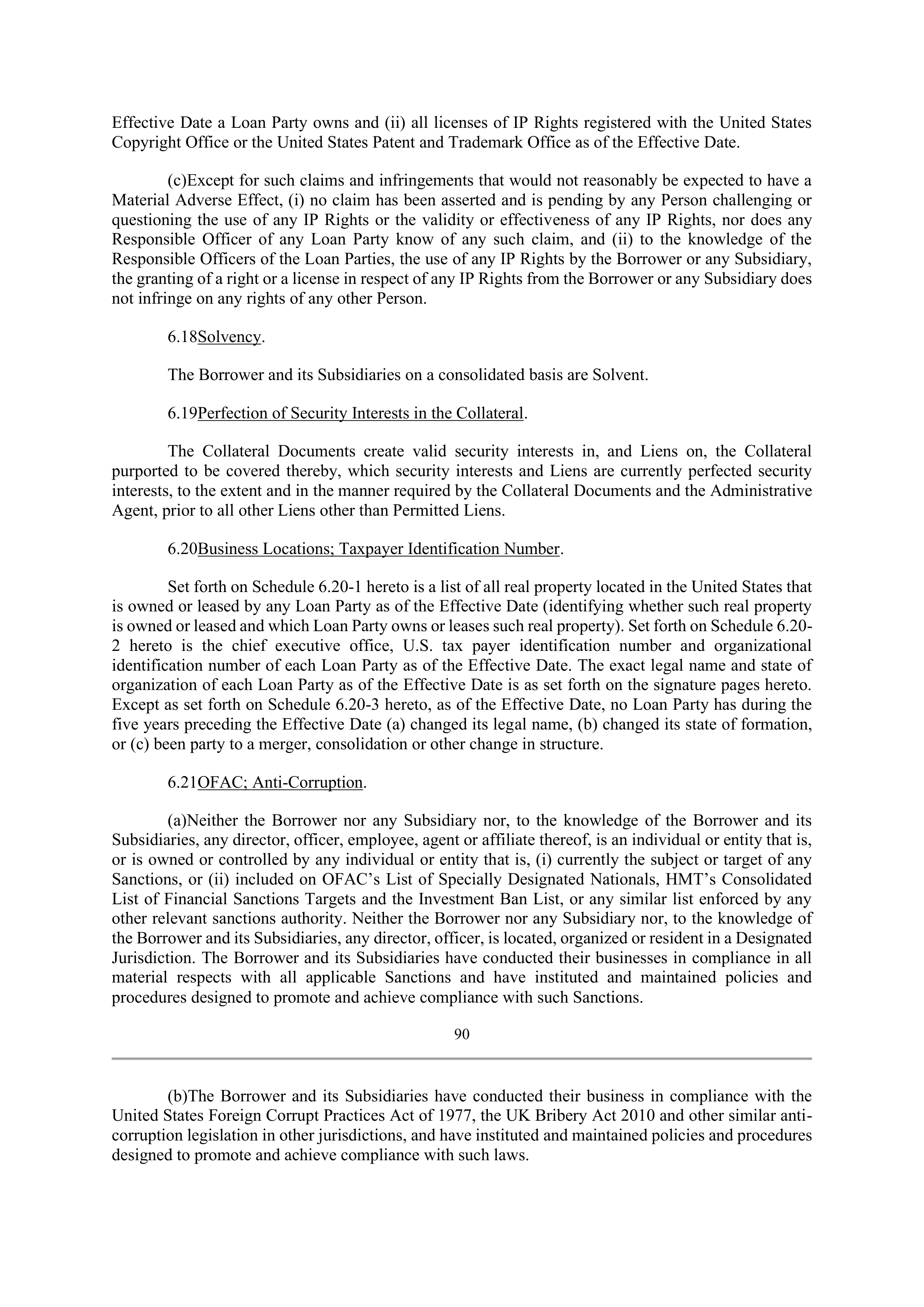 Bank of America Corporation Credit Agreement — page 89