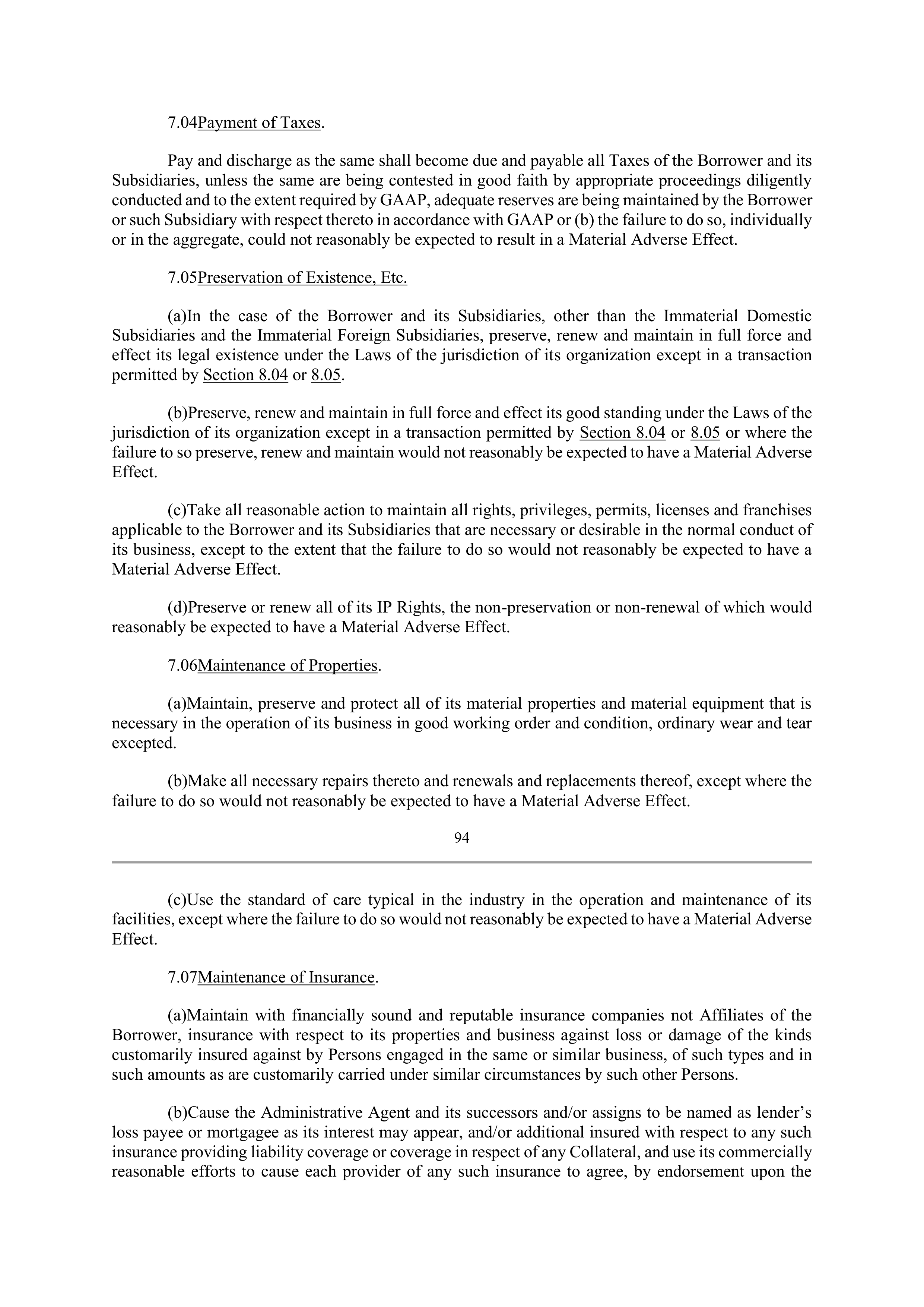 Bank of America Corporation Credit Agreement — page 93
