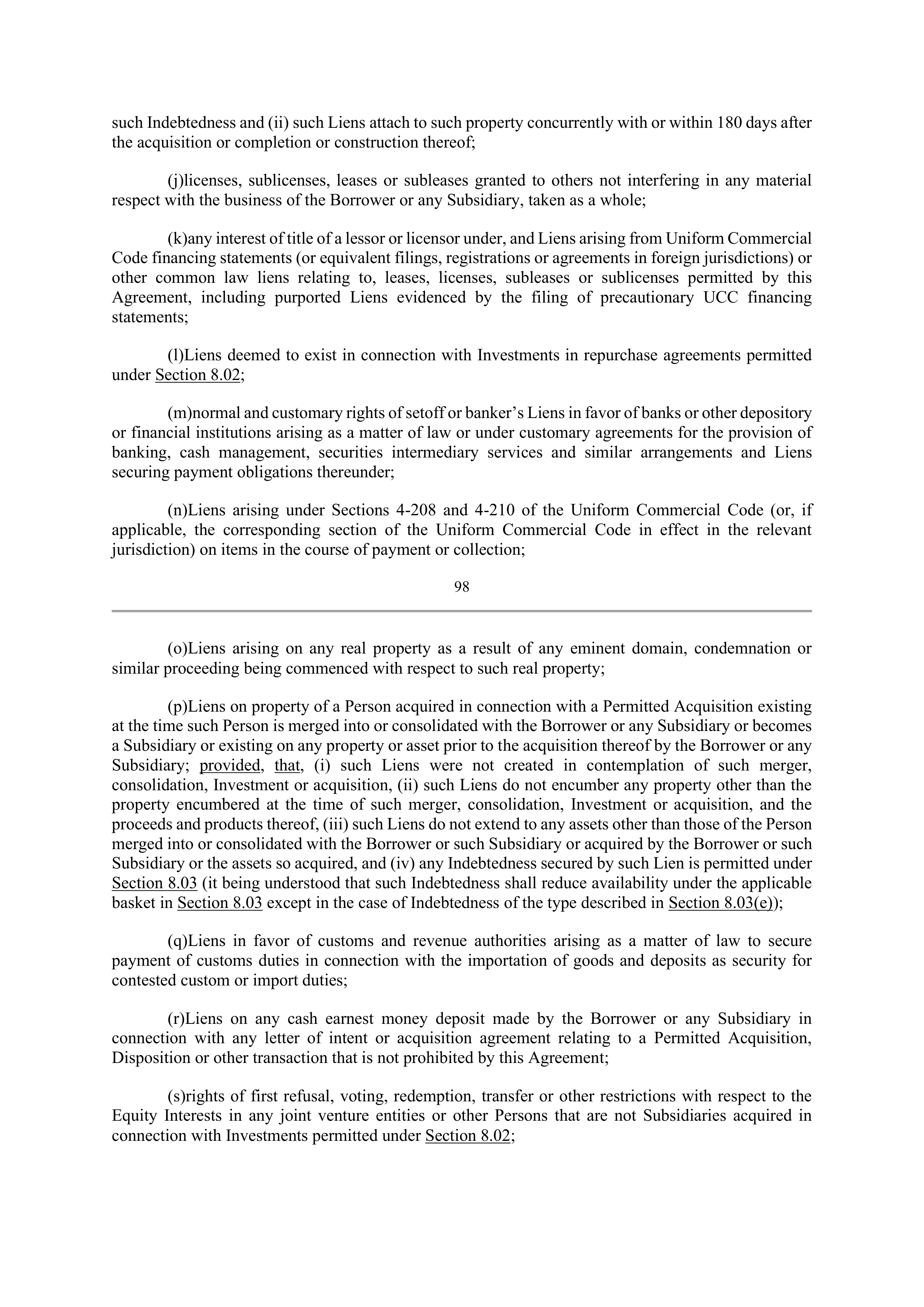 Bank of America Corporation Credit Agreement — page 97