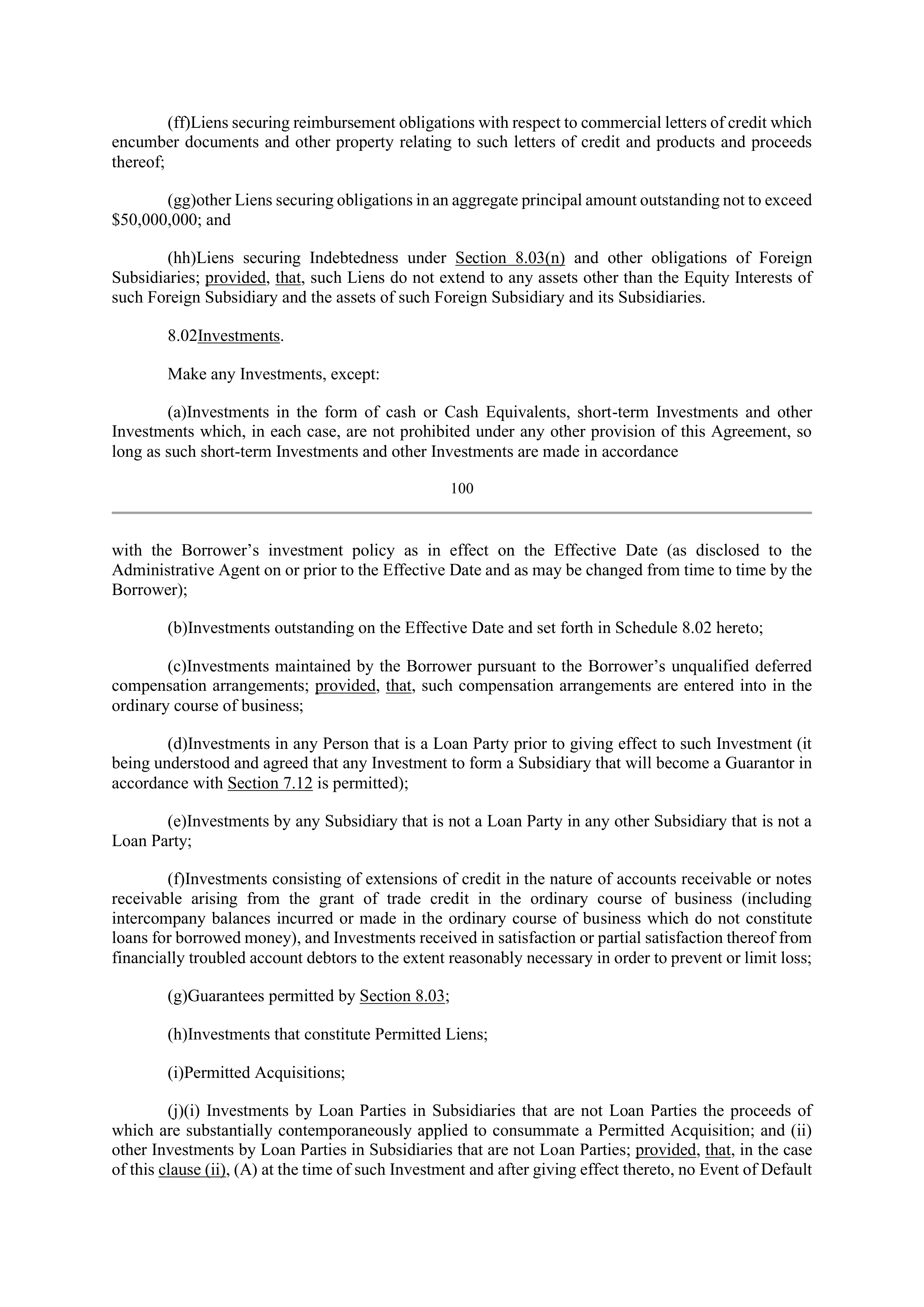 Bank of America Corporation Credit Agreement — page 99
