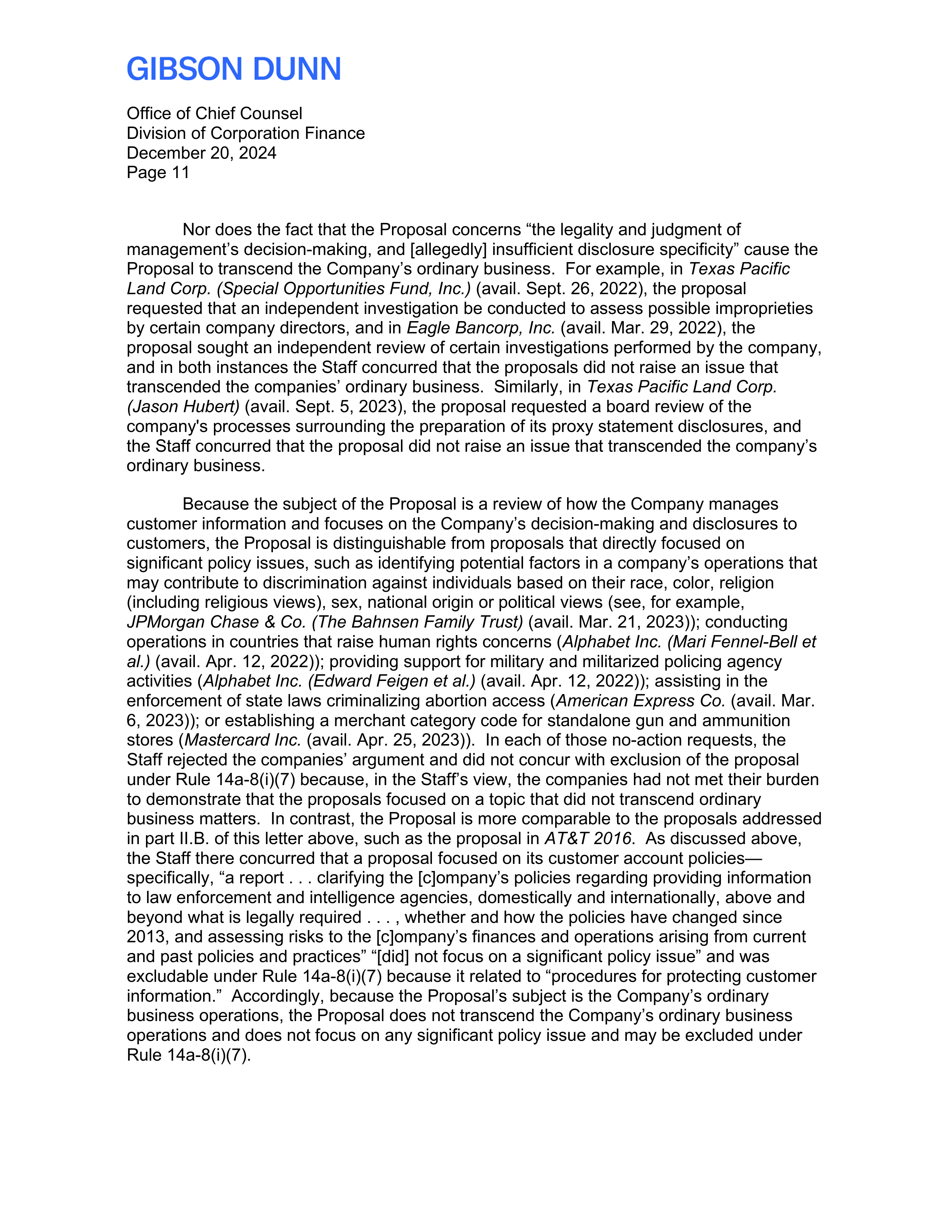 Bank of America Proposal  — page 12