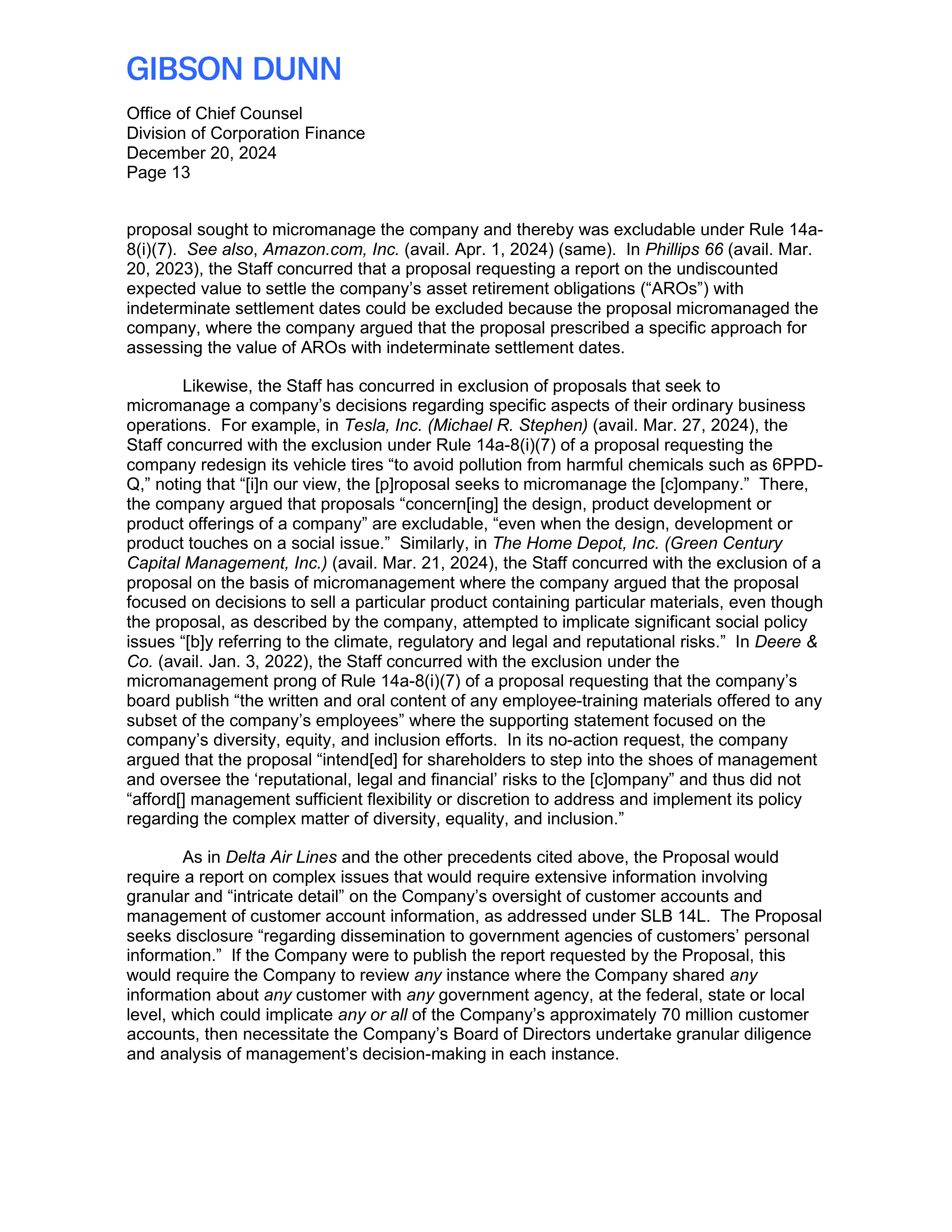 Bank of America Proposal  — page 14