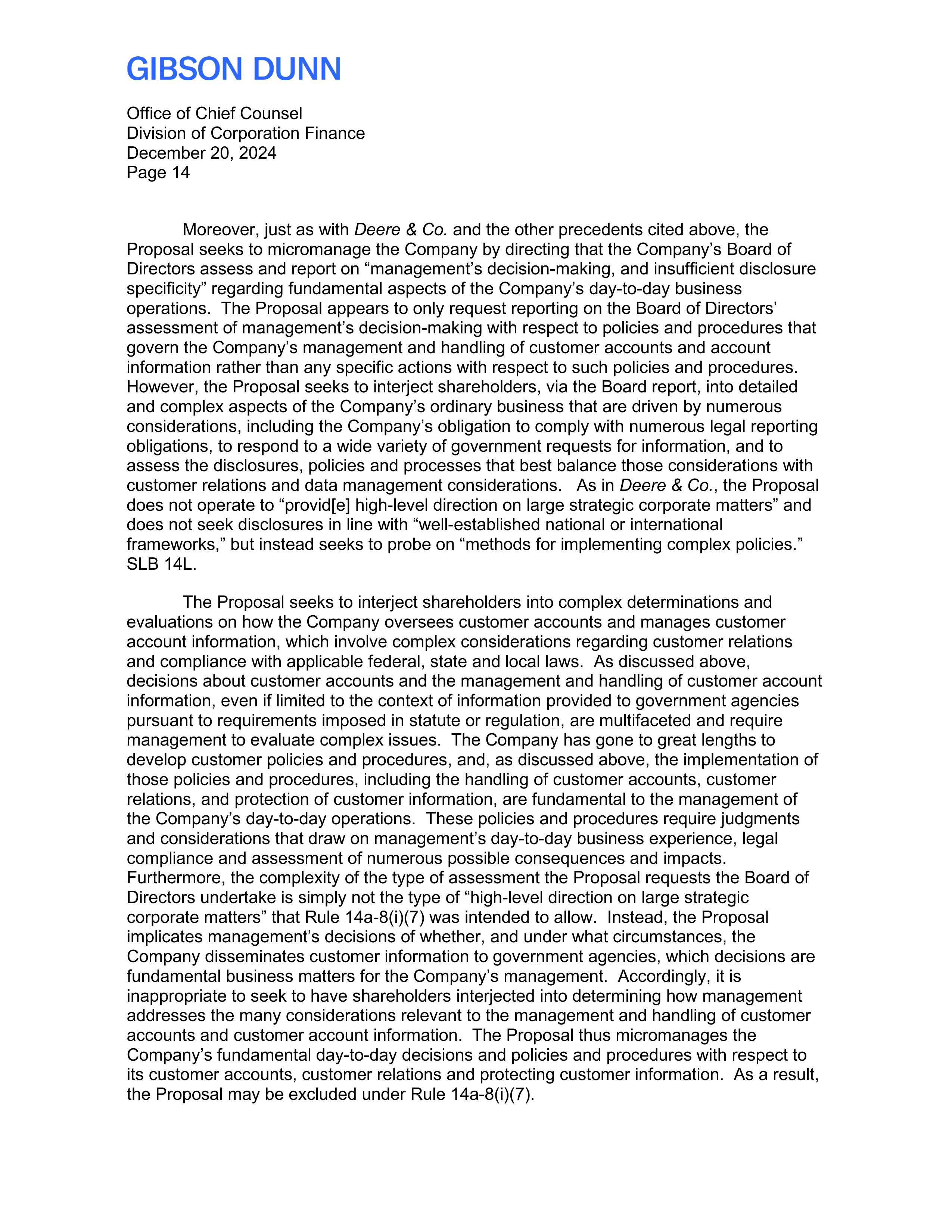Bank of America Proposal  — page 15