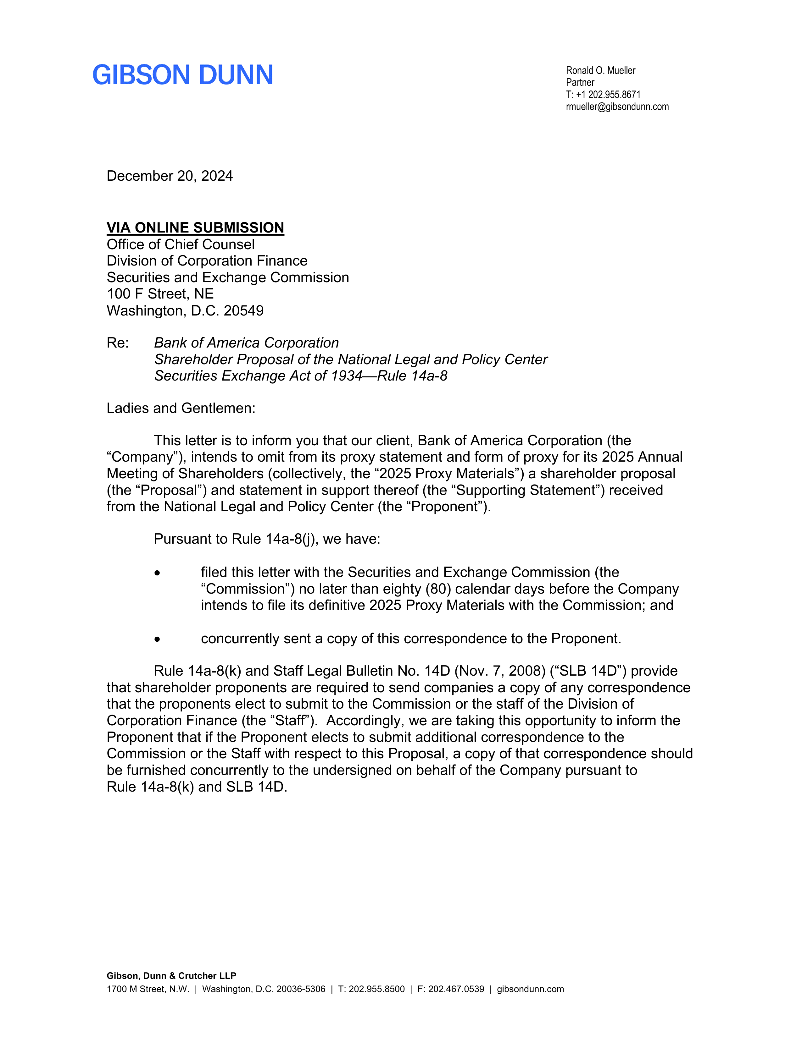 Bank of America Proposal  — page 2