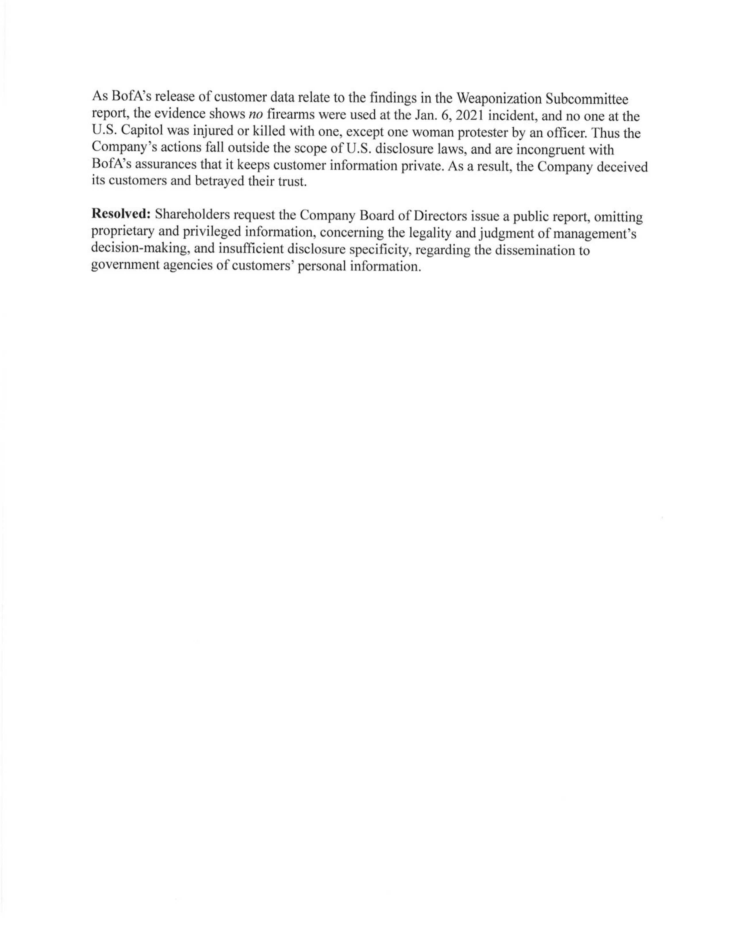 Bank of America Proposal  — page 21