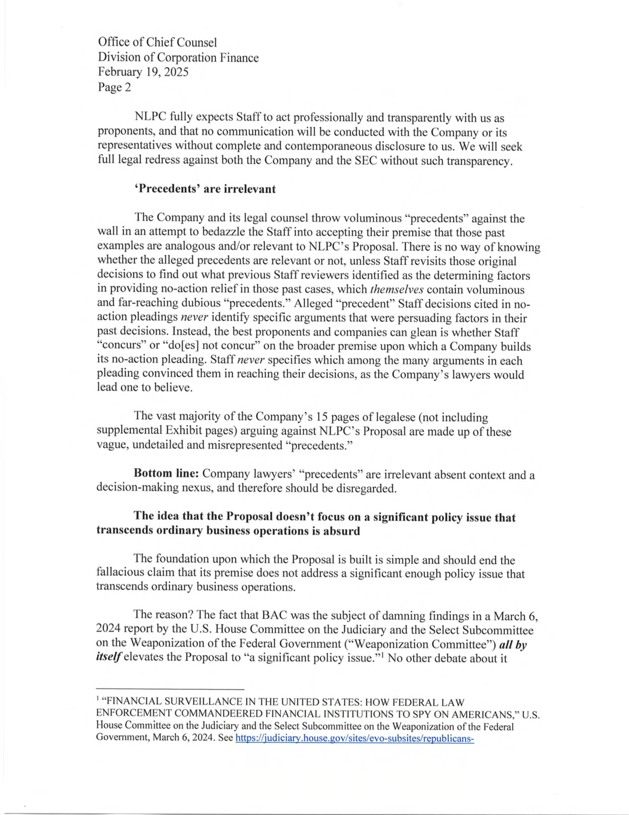 Bank of America Proposal  — page 23