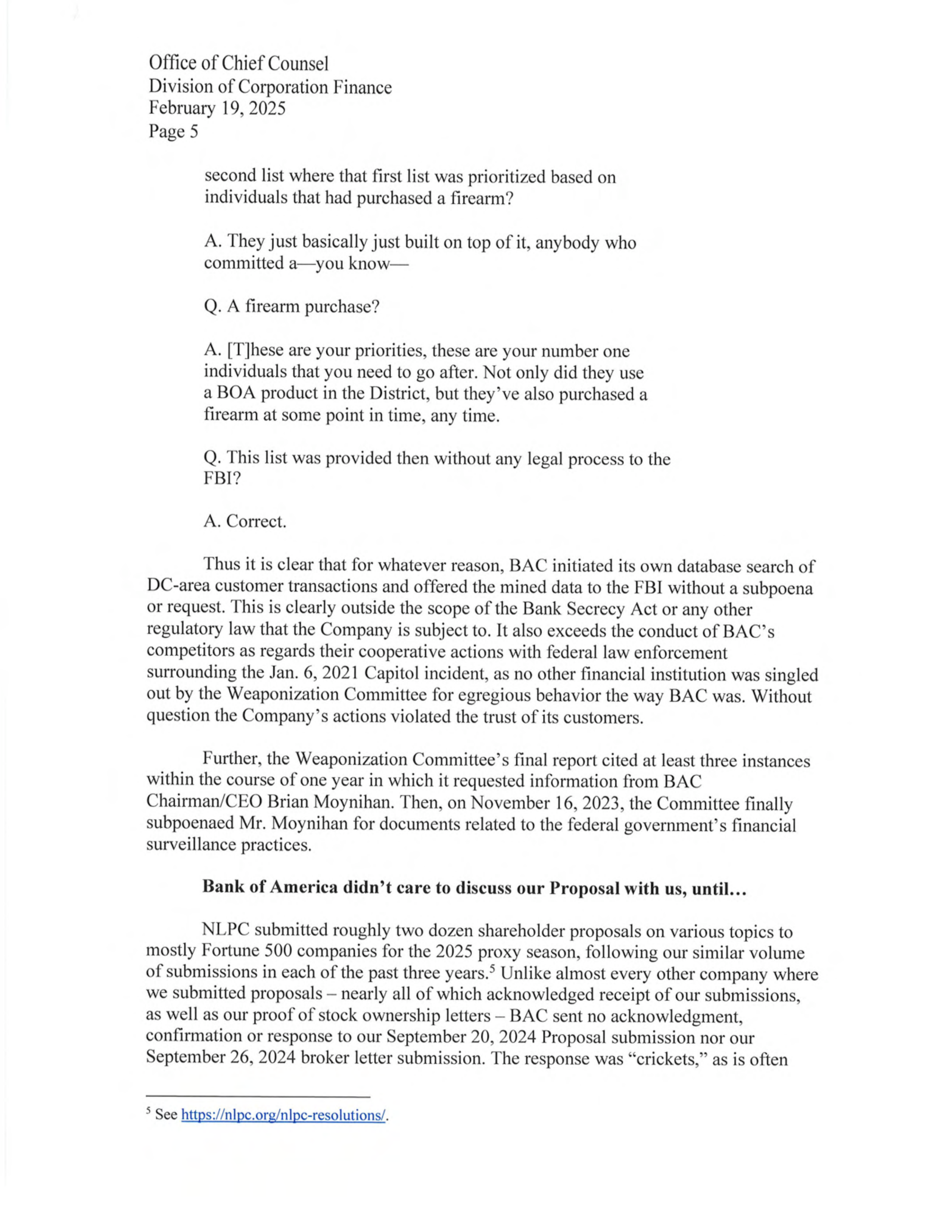 Bank of America Proposal  — page 26